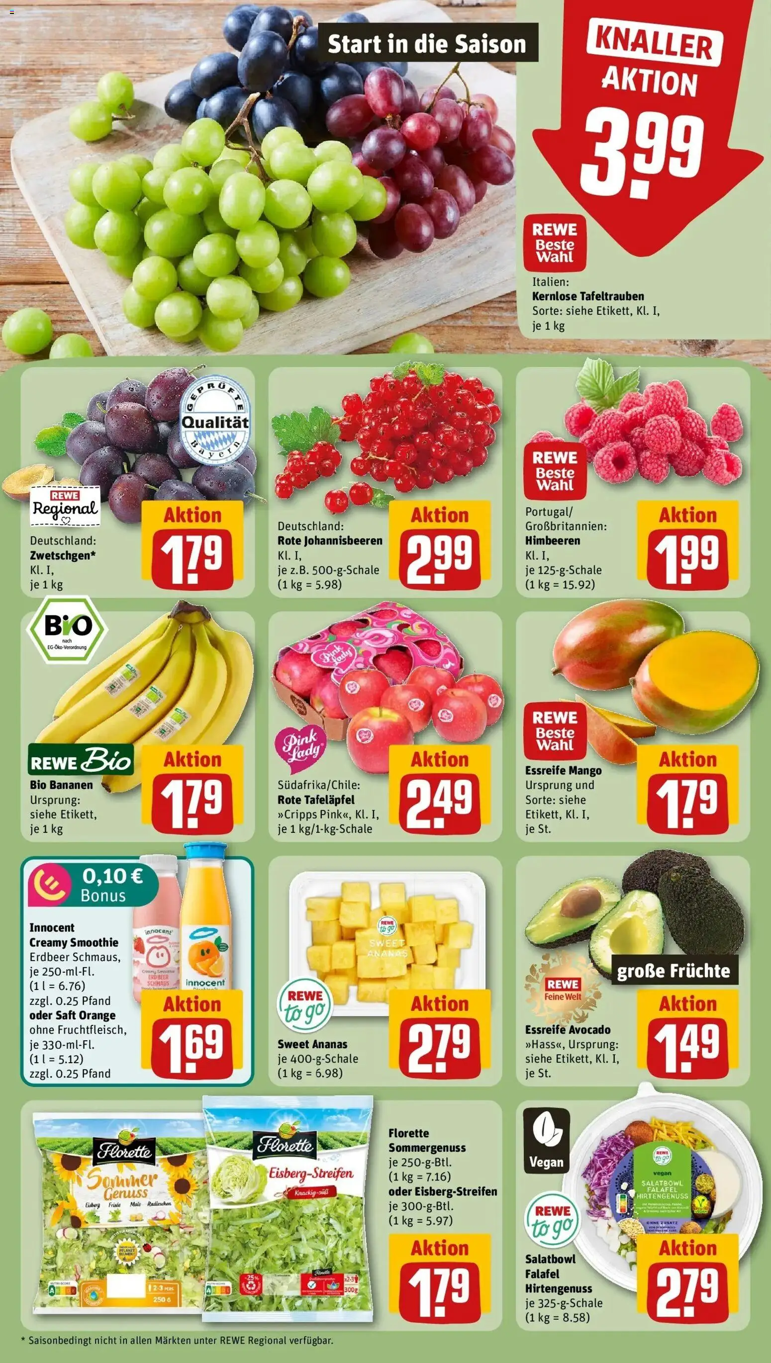 REWE Prospekt ab 03.08.2026 zum Blättern » Angebote | Seite: 6 | Produkte: Mais, Bananen, Avocado, Mango