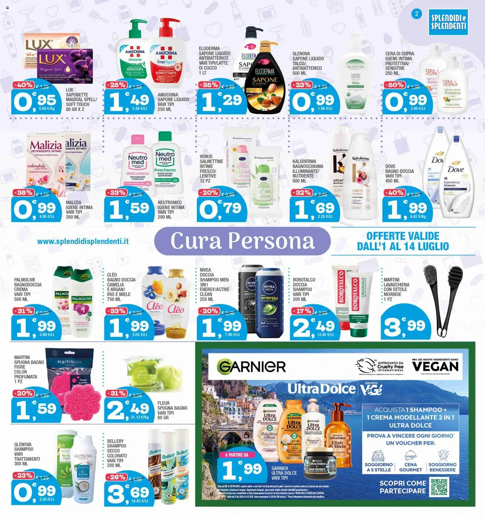 Volantino Splendidi e Splendenti del 01/07/2026 | Pagina: 2 | Prodotti: Spugna, Intimo, Bagno, Doccia