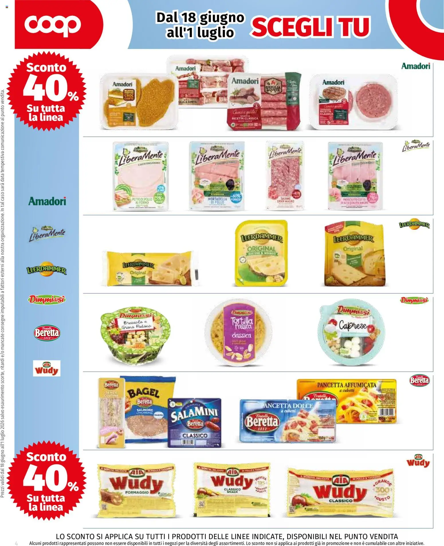 Volantino COOP del 18.06.2026 | Pagina: 4 | Prodotti: Salmone, Data, Mortadella, Griglia