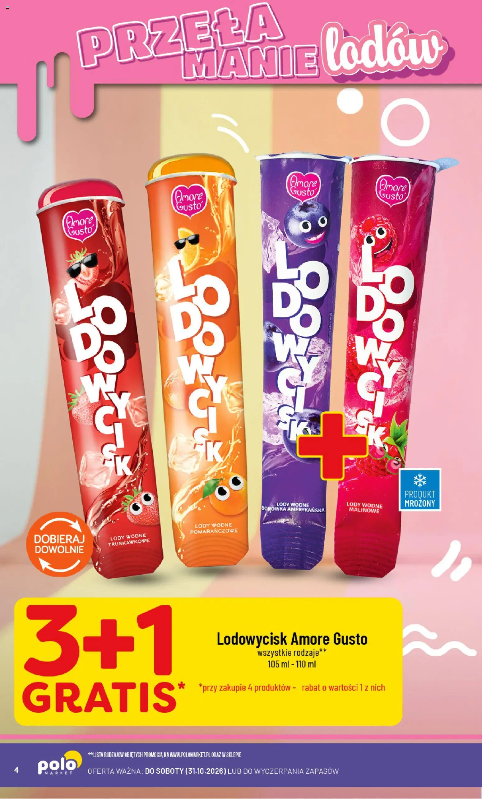 Nowa POLOmarket gazetka od jutra 14.10.2026 | Strona: 4 | Produkty: Borówka amerykańska, Lody