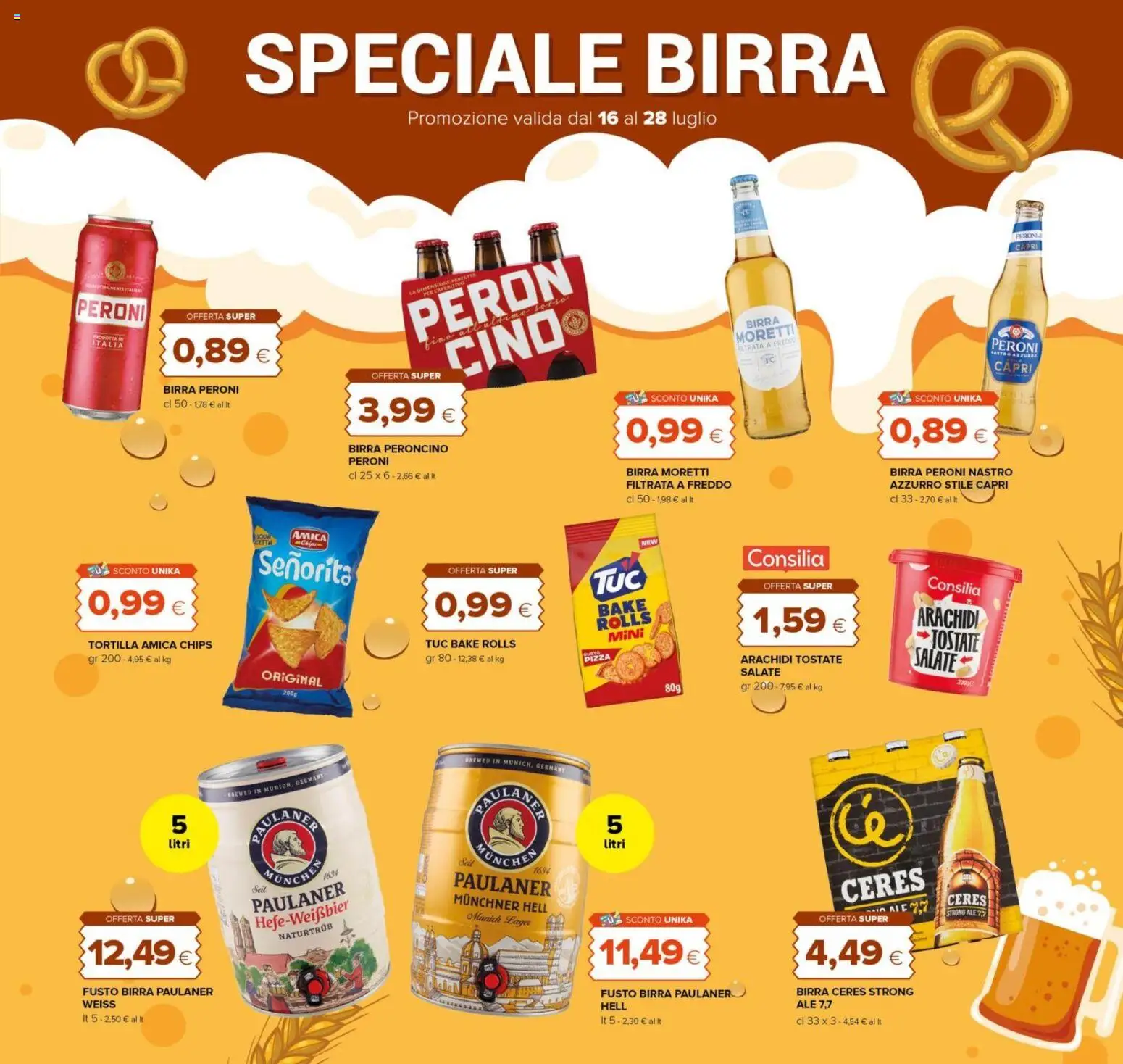 Volantino Tigre del 16/07/2026 | Pagina: 7 | Prodotti: Pizza, Birra, Ceres, Arachidi