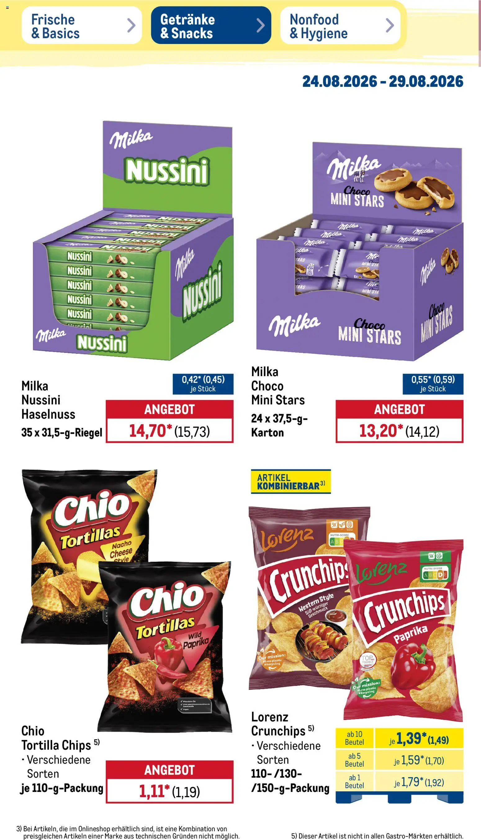 Metro NonFood-Angebote – gültig ab 24.08.2026 | Seite: 18 | Produkte: Tortillas, Milka, Paprika, Chio tortillas