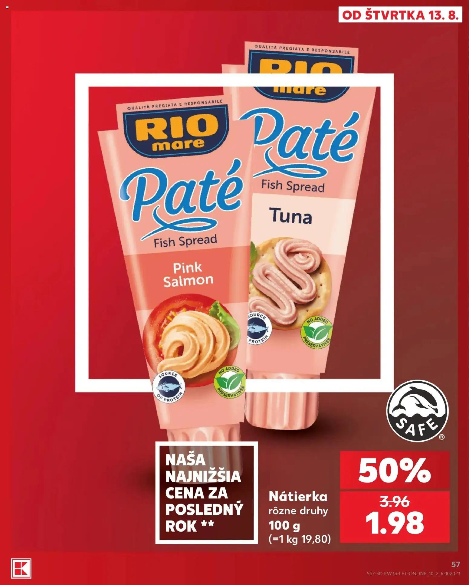 Nové Kaufland akcie – leták je platný od 13.08.2026 | Strana: 57 | Produkty: Protein, Nátierka