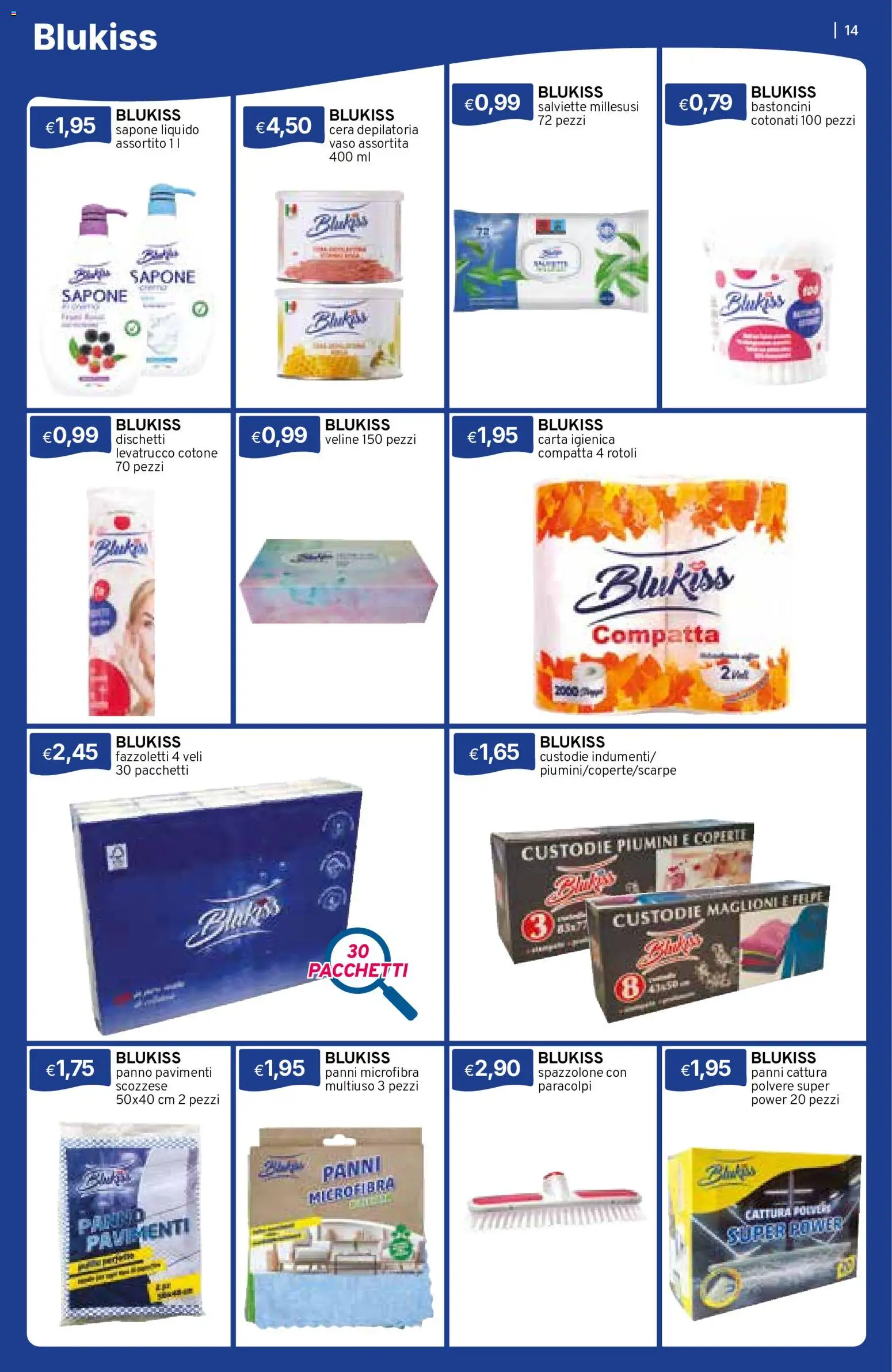 Volantino Sirene Blu del 01/10/2026 | Pagina: 14 | Prodotti: Sapone, Veline, Cera depilatoria, Panni