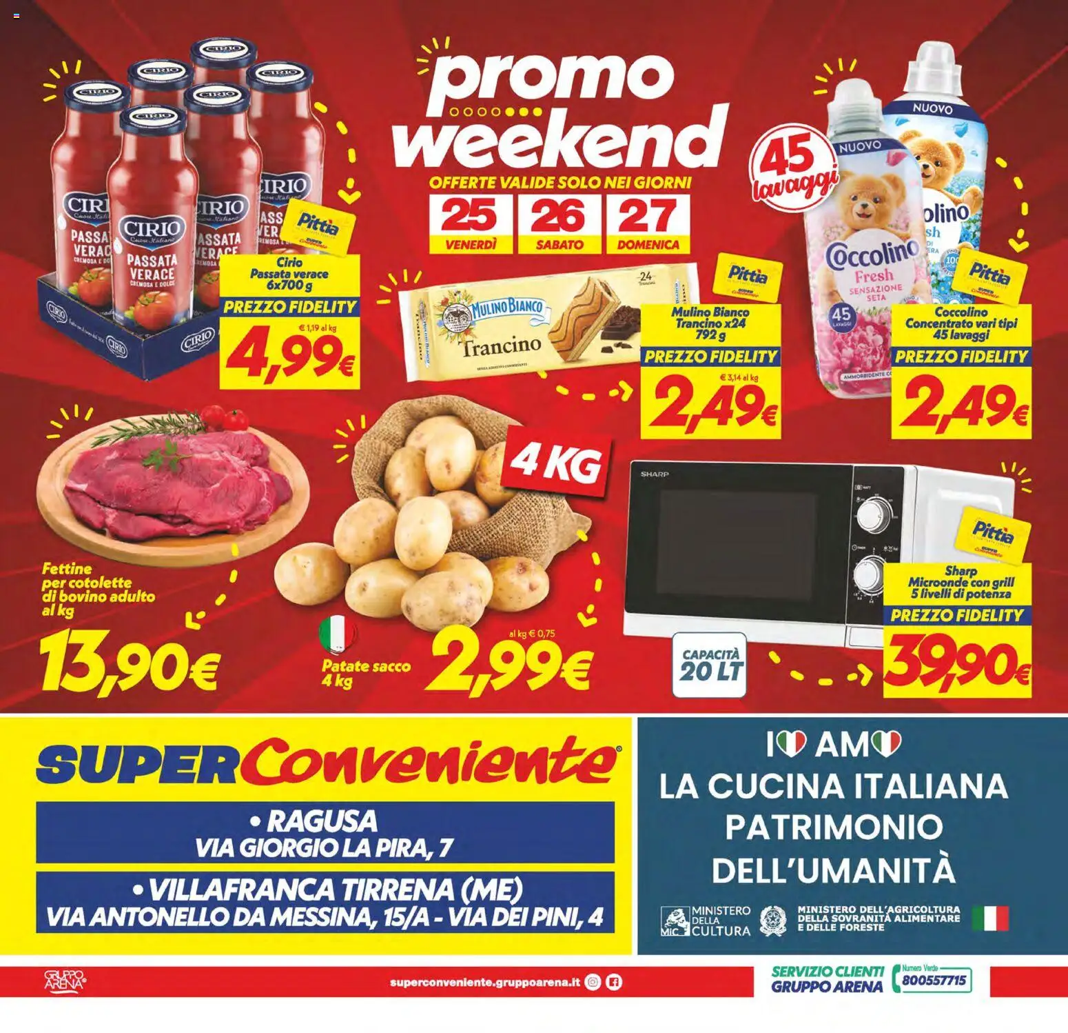 Volantino SuperConveniente del 22/09/2026 | Pagina: 24 | Prodotti: Bovino, Microonde, Ammorbidente, Patate