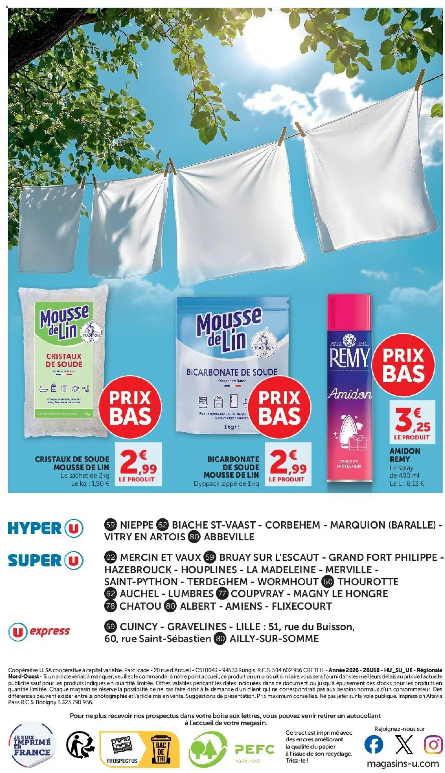 {H1} | Page: 24 | Produits: Cristaux de soude, Bicarbonate de soude, Impression, Madeleine