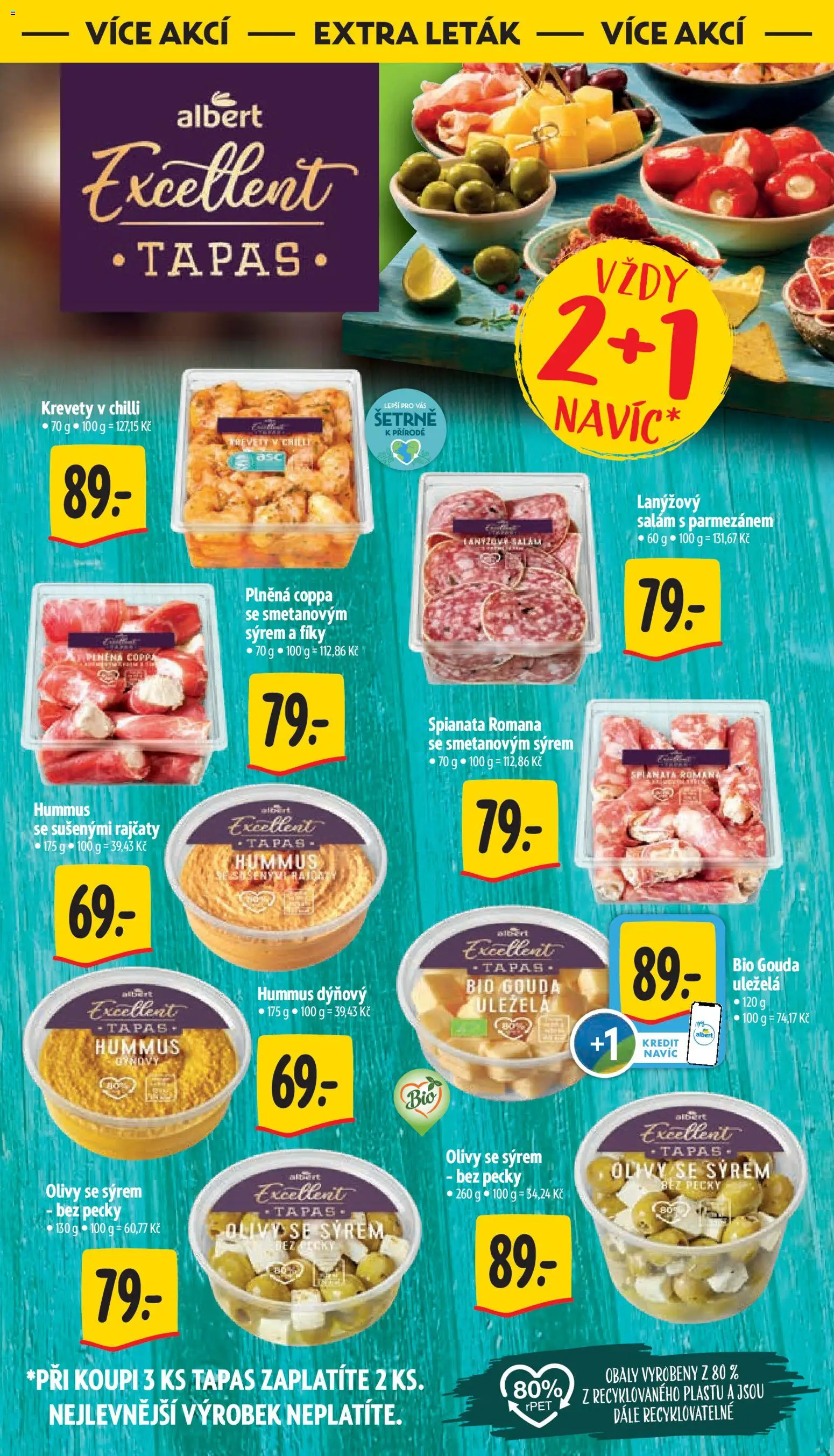 Albert leták - Supermarket od 10.06.2026 | Strana: 40 | Produkty: Tapas, Gouda, Salám, Olivy