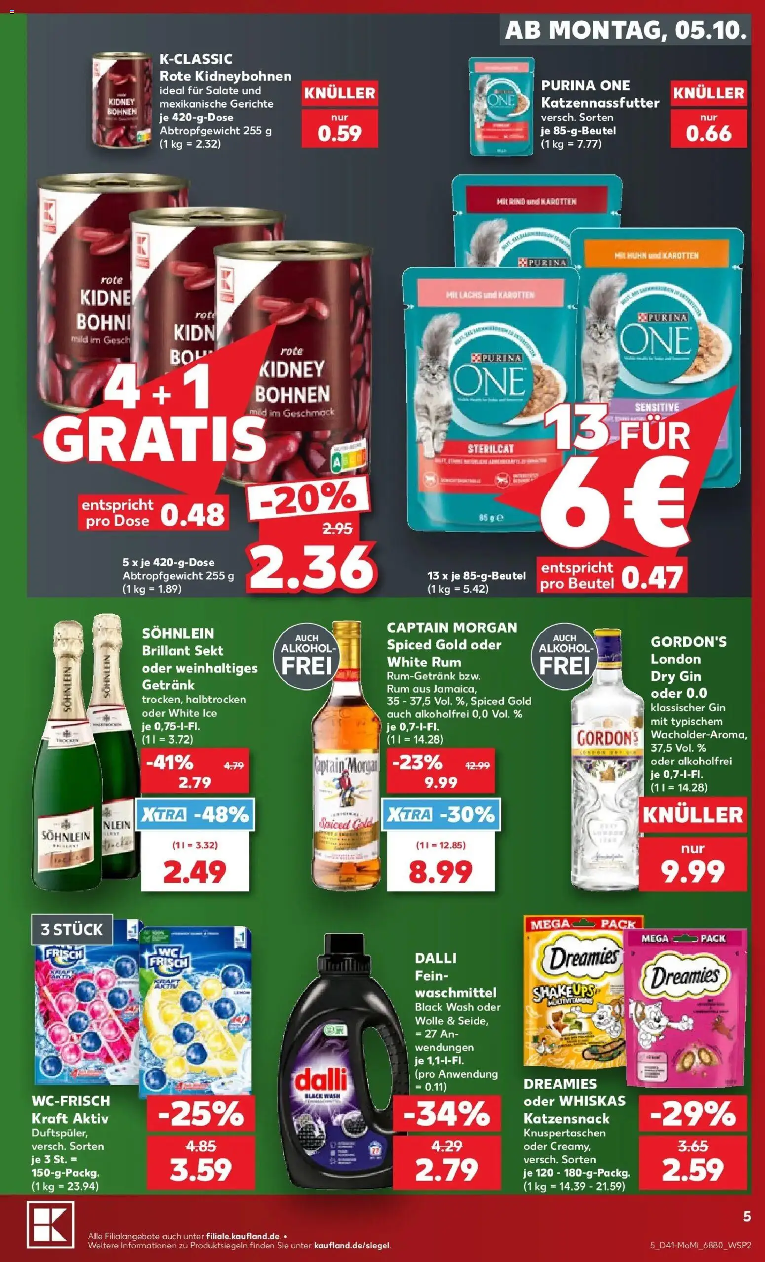 Prospekt Kaufland ab 05.10.2026 » Angebote Online zum Blättern | Seite: 5 | Produkte: Rum, Lachs, Gerichte, Captain morgan