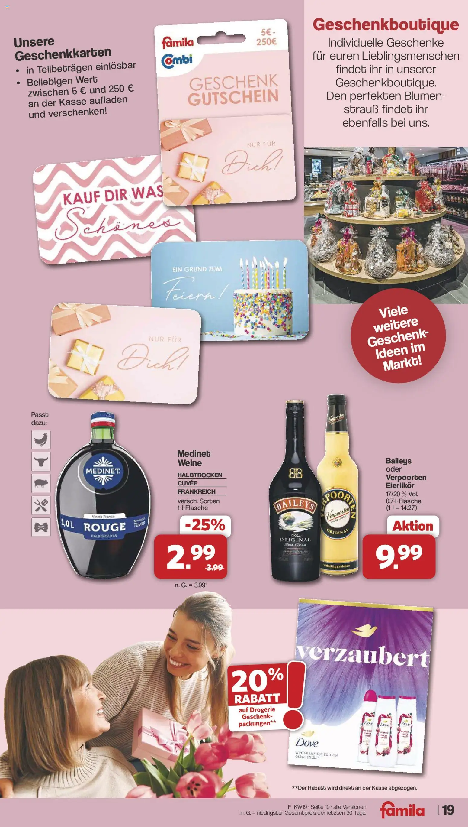 Famila Nordwest Prospekt 	 – gültig ab 04.05.2026 | Seite: 19 | Produkte: Blumen, Rouge, Baileys