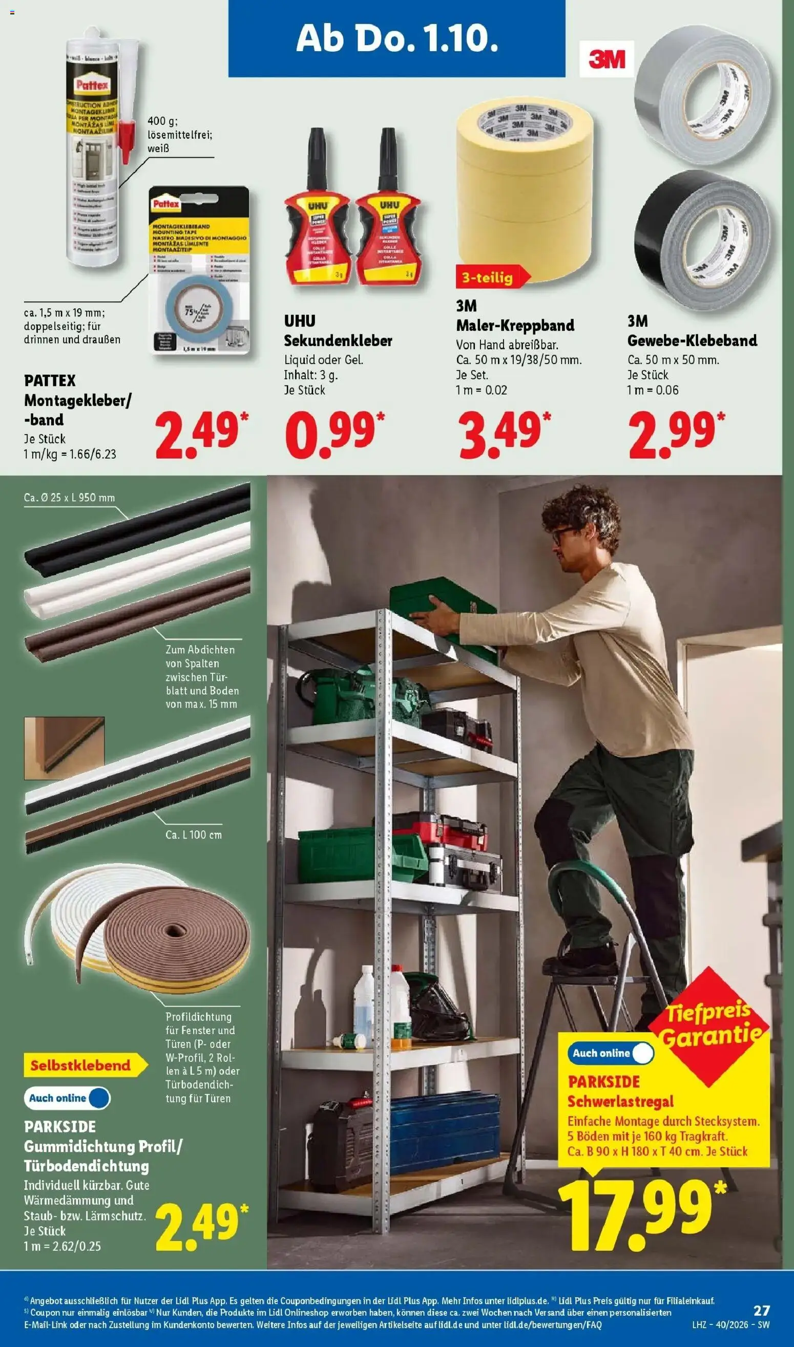 Lidl Prospekt Weikersheim (ab 28.09.2026) zum Blättern » Angebote | Seite: 43 | Produkte: Tür, Schwerlastregal