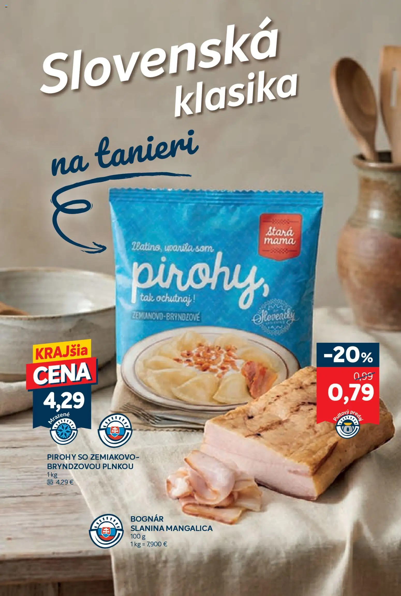 Nové Kraj akcie – leták je platný od 29.10.2026 | Strana: 4 | Produkty: Pirohy, Slanina