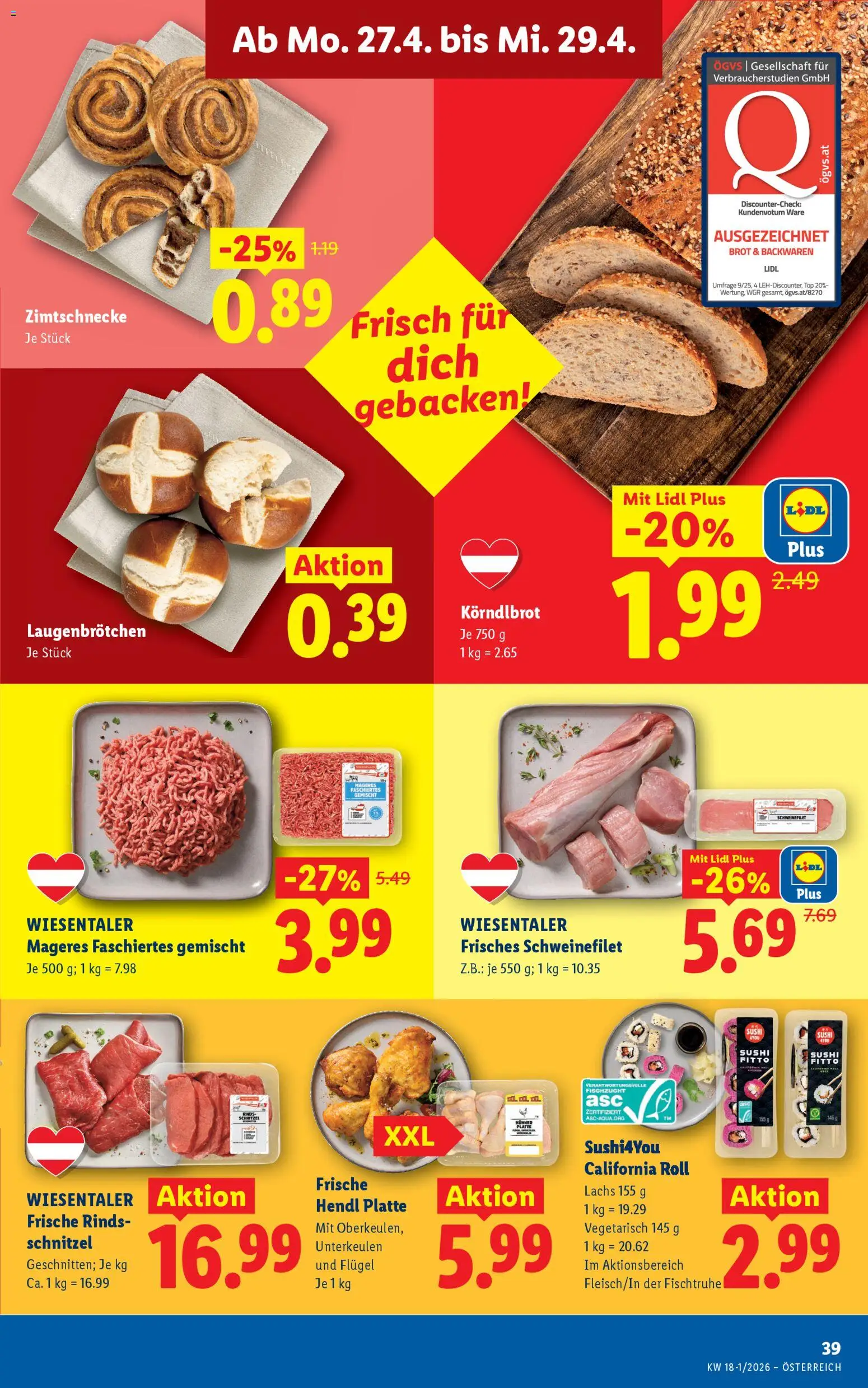 Lidl Flugblatt - Oberpullendorf, Güssing, Oberwart gültig ab 23.04.2026 | Seite: 44 | Produkte: Brot
