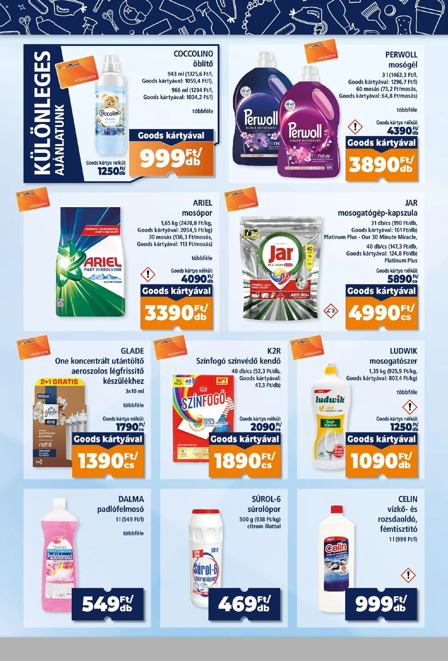 Goods Market akciós ujság - amely érvényes a következő dátumtól: 2026.09.03. | Oldal: 2 | Termékek: Perwoll, Utántöltő, Légfrissítő, Citrom