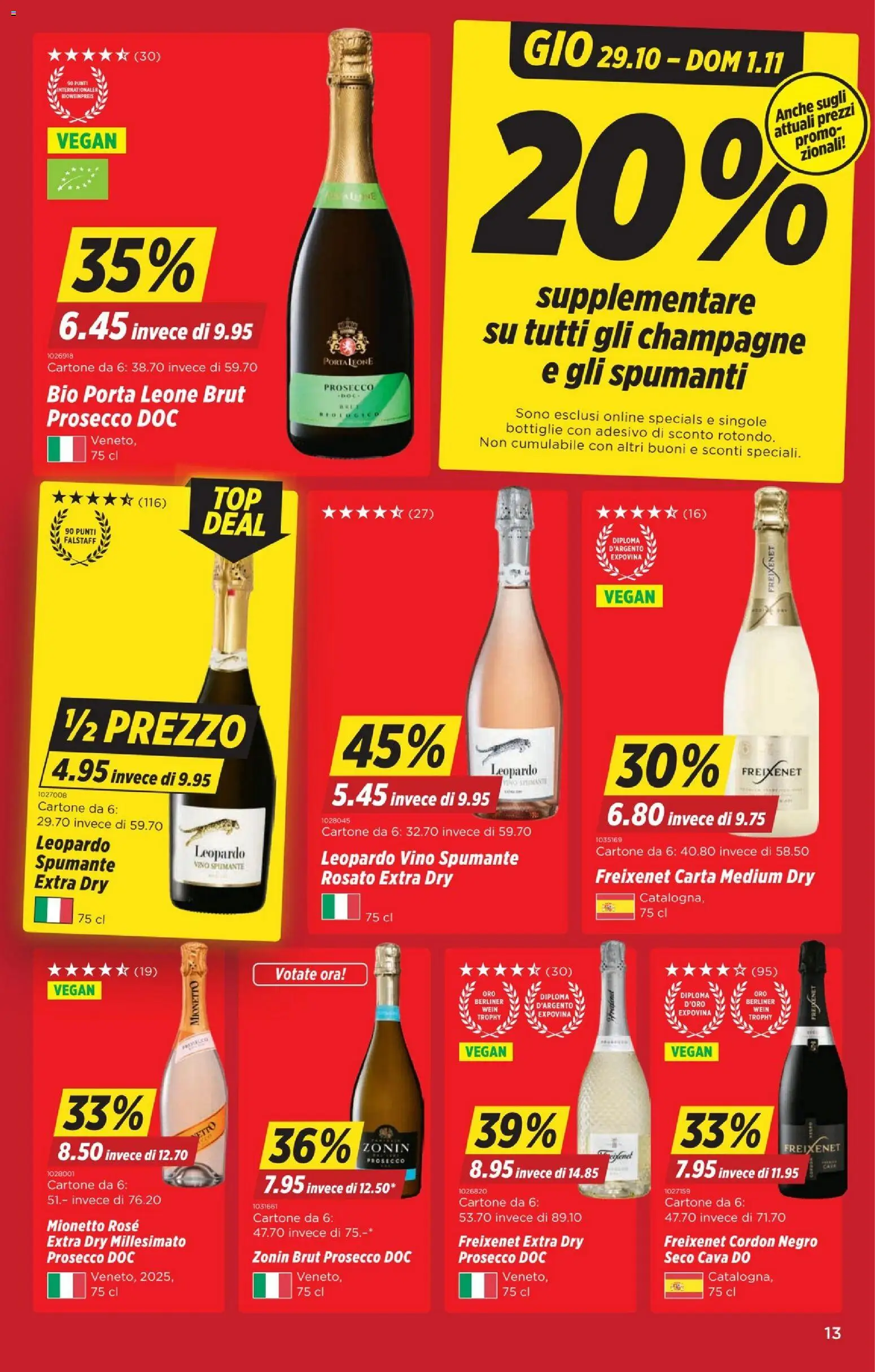 Denner aktionen IT – gültig ab 29.10.2026 | Seite: 13 | Produkte: Wein, Prosecco