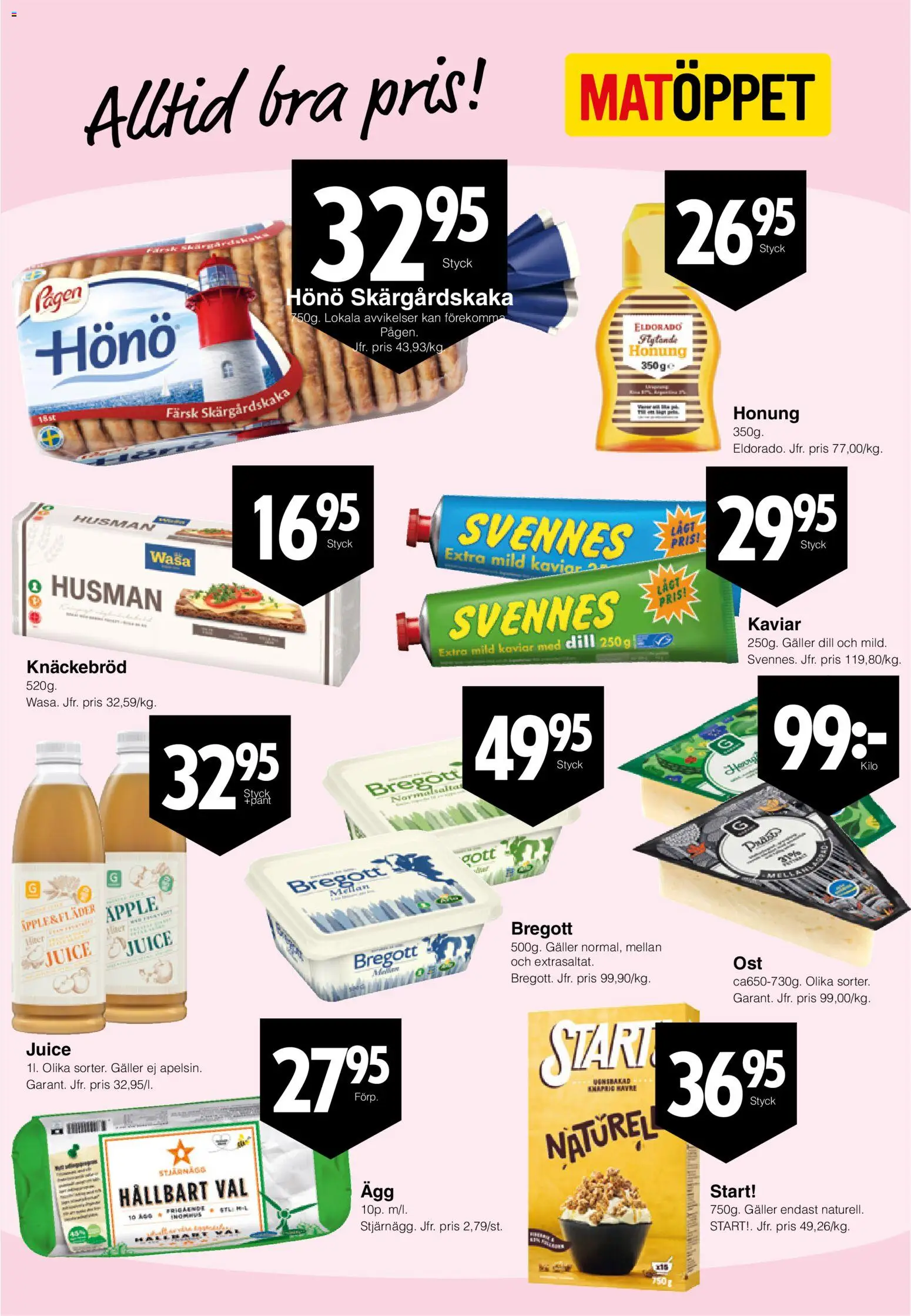 Matöppet reklamblad aktuell från 19/10/2026 | Sida: 3 | Produkter: Galler, Knäckebröd, Bregott, Äpple