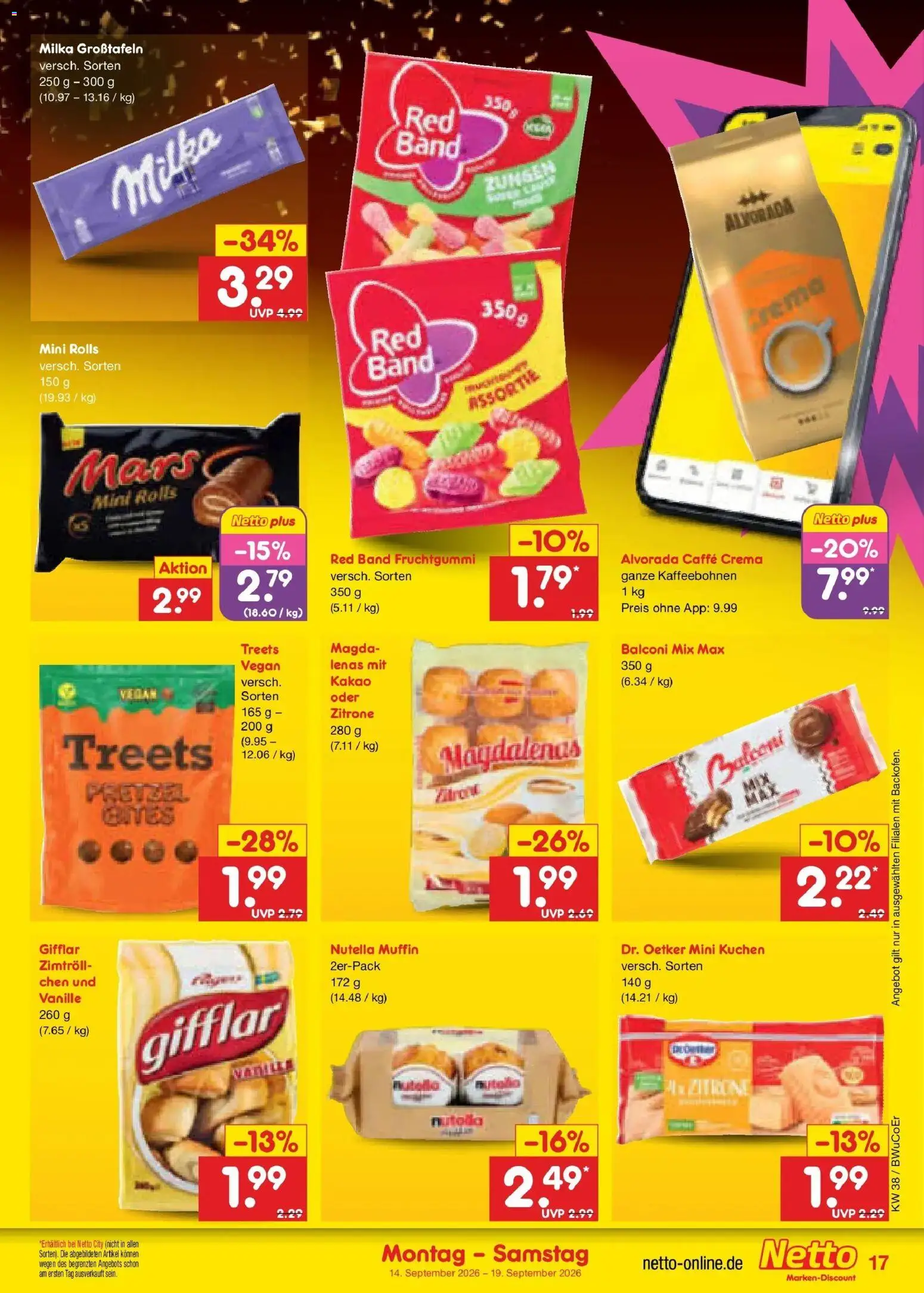 Netto Marken-Discount Prospekt Naumburg – gültig ab 14.09.2026 | Seite: 25 | Produkte: Milka, Mars, Nutella, Vanille