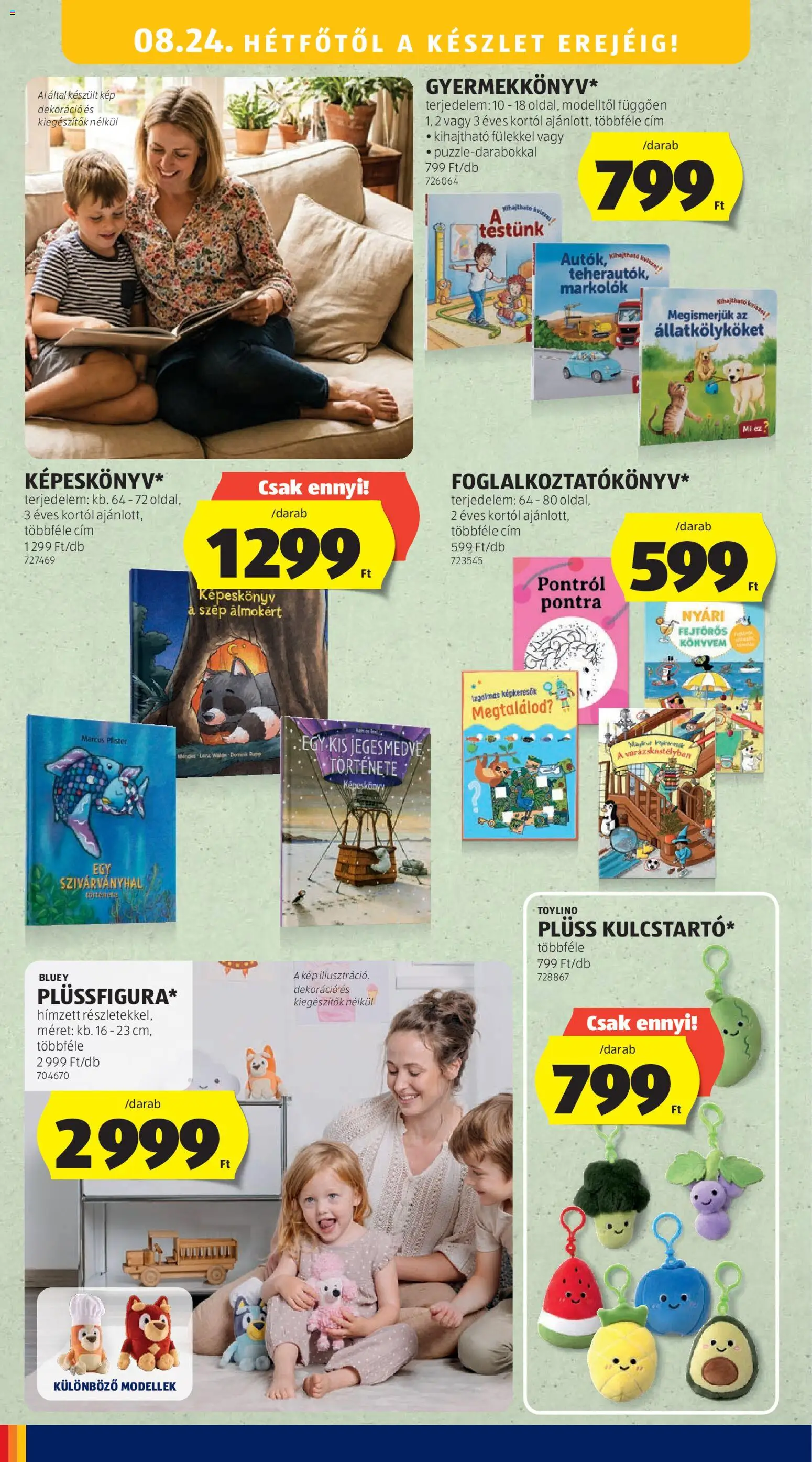 Aldi akciós ujság - amely érvényes a következő dátumtól: 2026.08.21. | Oldal: 44 | Termékek: Plüss, Dekoráció
