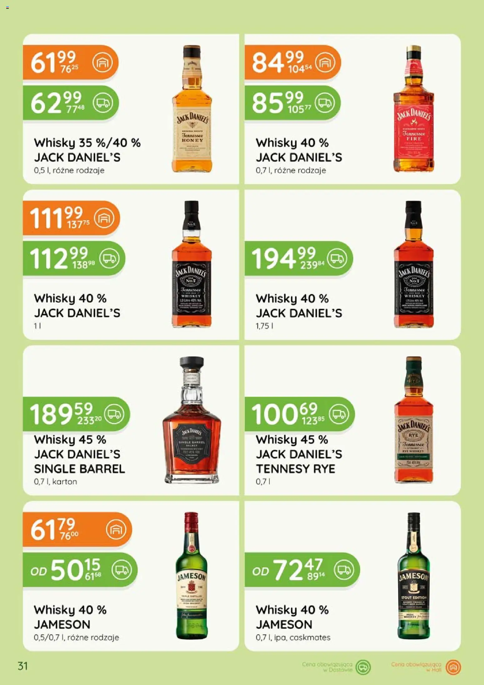 Eurocash gazetka - Katalog Alkoholowy od 01.06.2026 | Strona: 31 | Produkty: Jameson, Jack Daniel's, Whisky