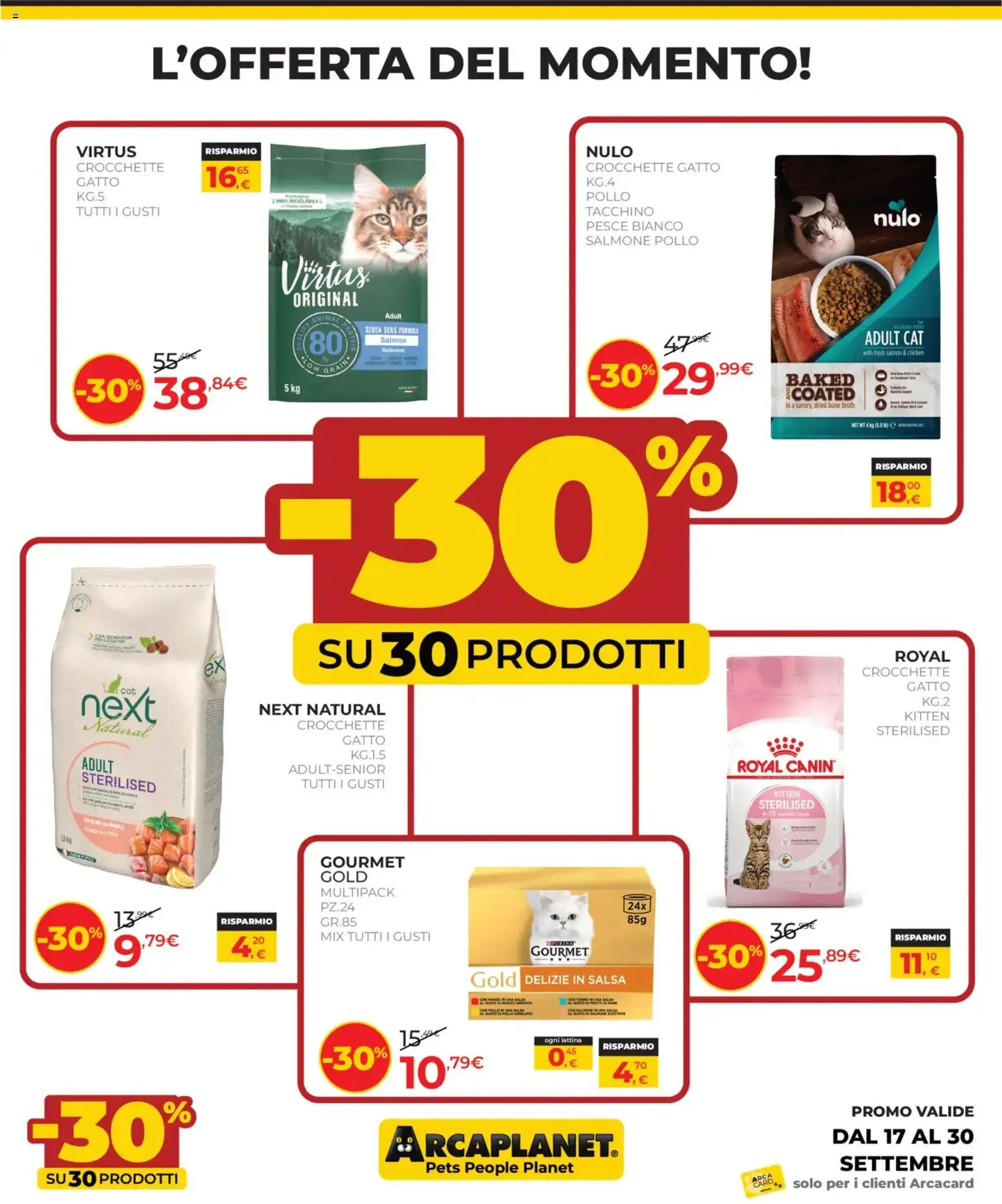 Volantino Arcaplanet del 17/09/2026 | Pagina: 2 | Prodotti: Salmone, Manzo, Salsa, Tacchino