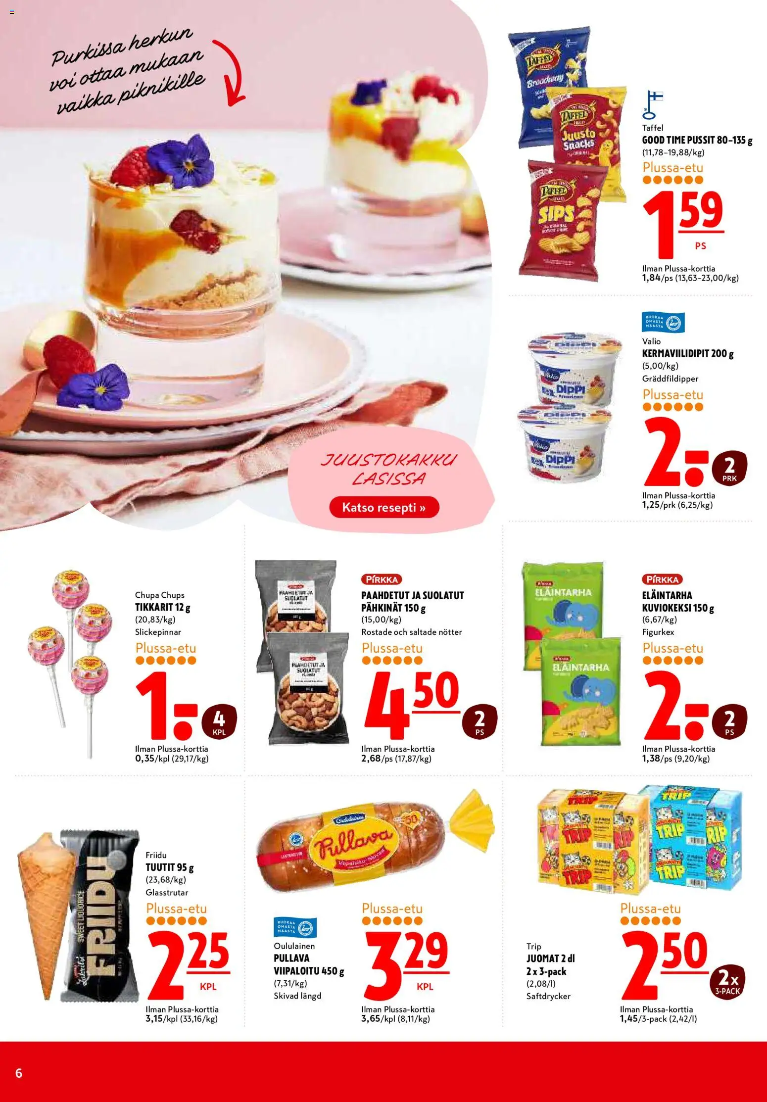 K-Citymarket tarjoukset – voimassa 04.06.2026 alkaen | Sivu: 6 | Tuotteet: Voi, Juusto, Pähkinät, Tikkarit