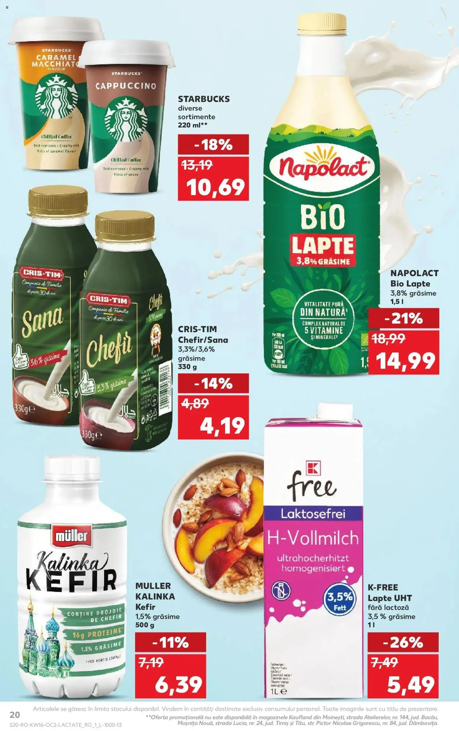 Noul catalog Kaufland – valabil de la 15.04.2026 | Pagină: 20 | Produse: Şerit ödül, Masaüstü kılıfı, Lapte, Kefir