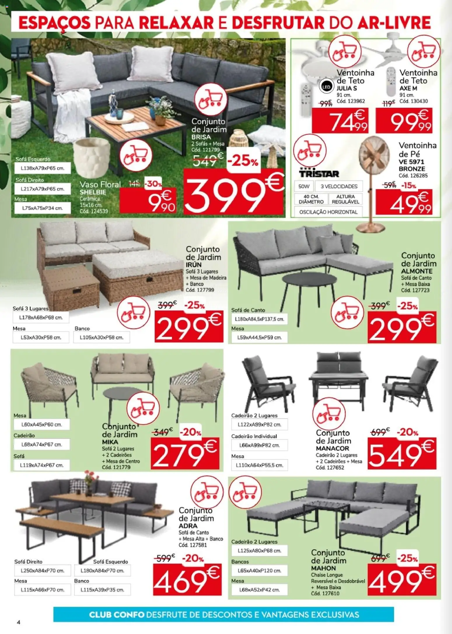 Conforama folheto │ válido de 26.05.2026 | Página: 4 | Produtos: Banco, Sofá, Mesa, Vaso