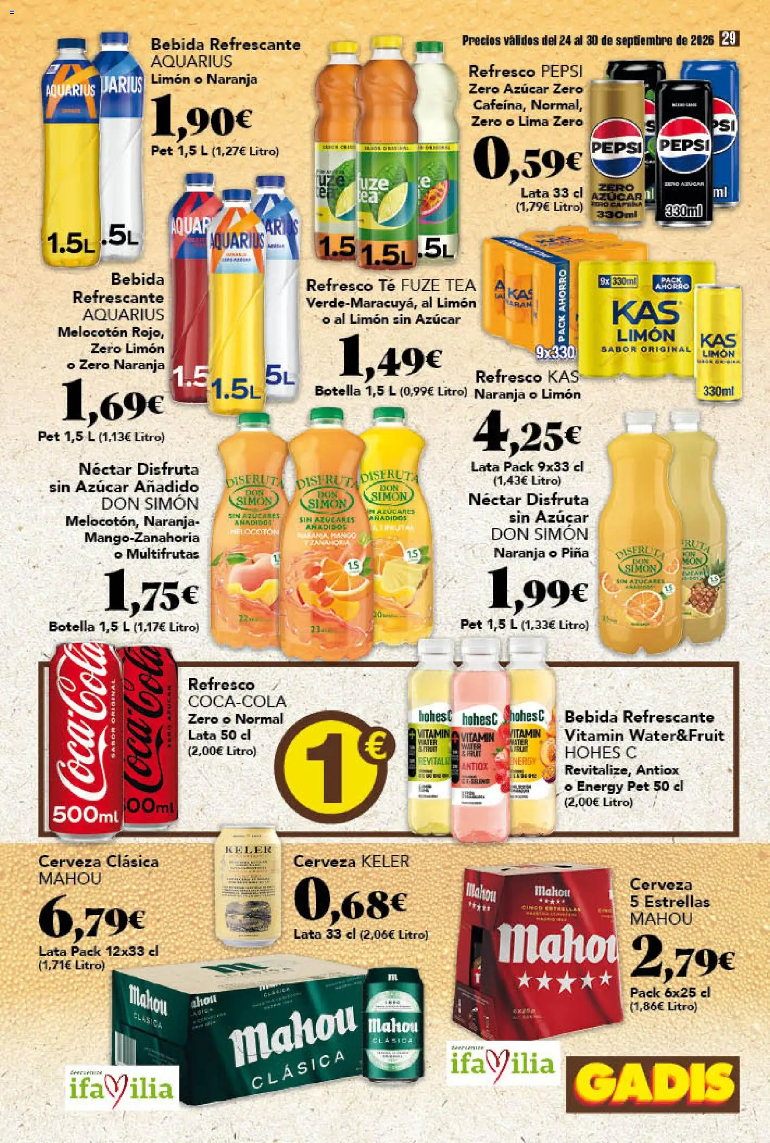 Gadis folleto │ válido desde el 24/09/2026 | Página: 29 | Productos: Limón, Té, Pepsi, Néctar