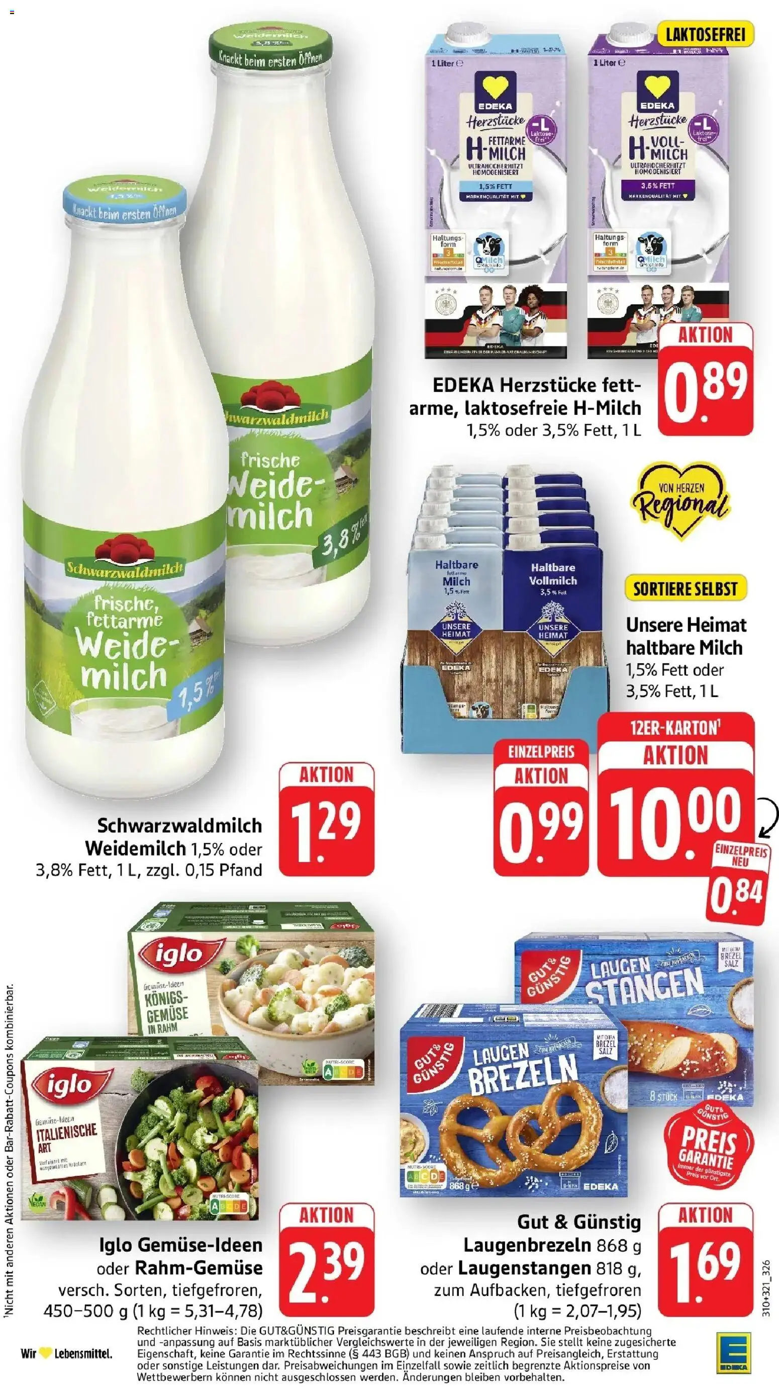 Edeka Prospekt Horb Am Neckar (ab 21.09.2026) » Angebote Online | Seite: 18 | Produkte: Milch, Iglo, Haltbare milch, Gemüse