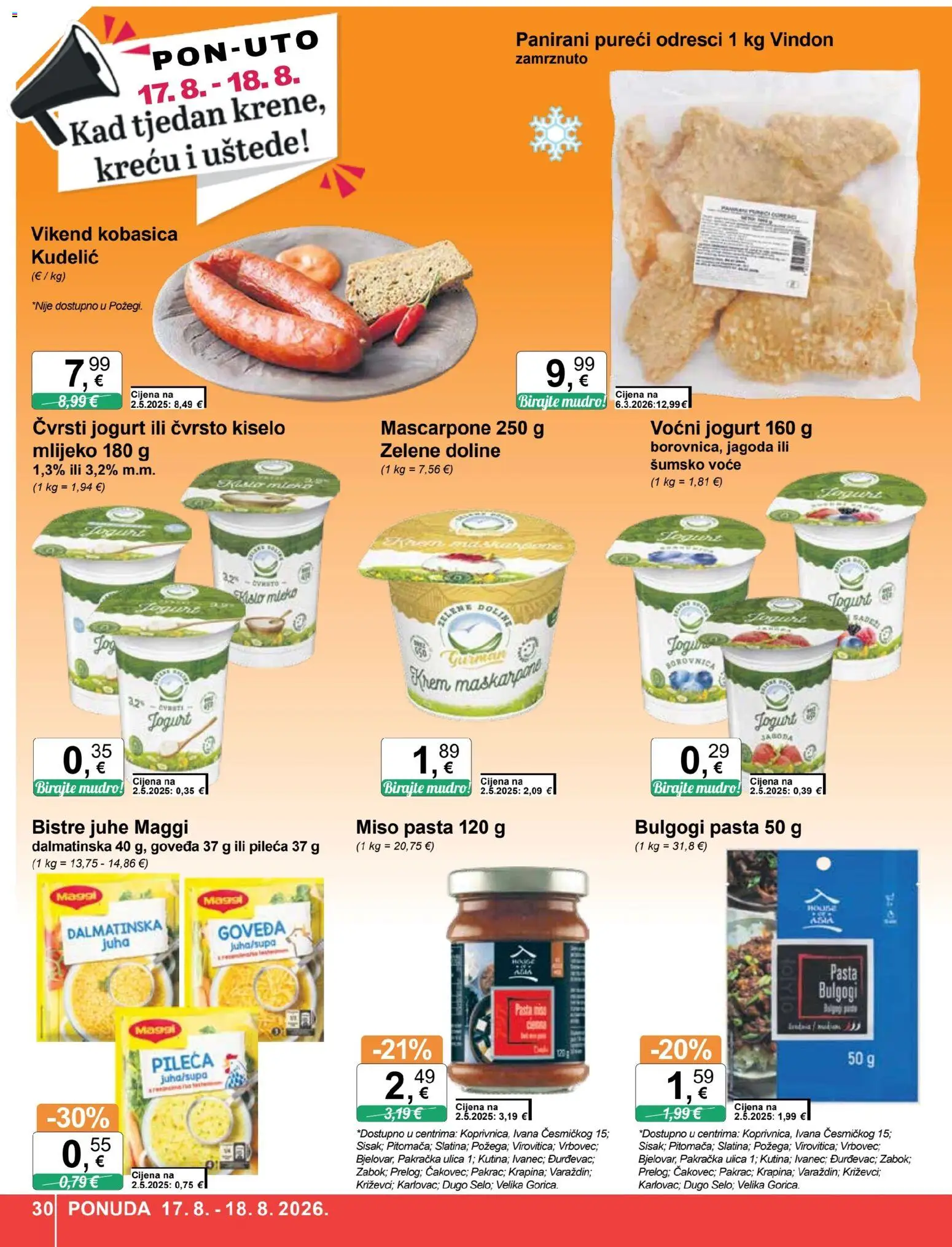 KTC katalog | vrijedi od 12.08.2026 | Stranica: 30 | Proizvodi: Voćni jogurt, Juha, Borovnica, Pasta