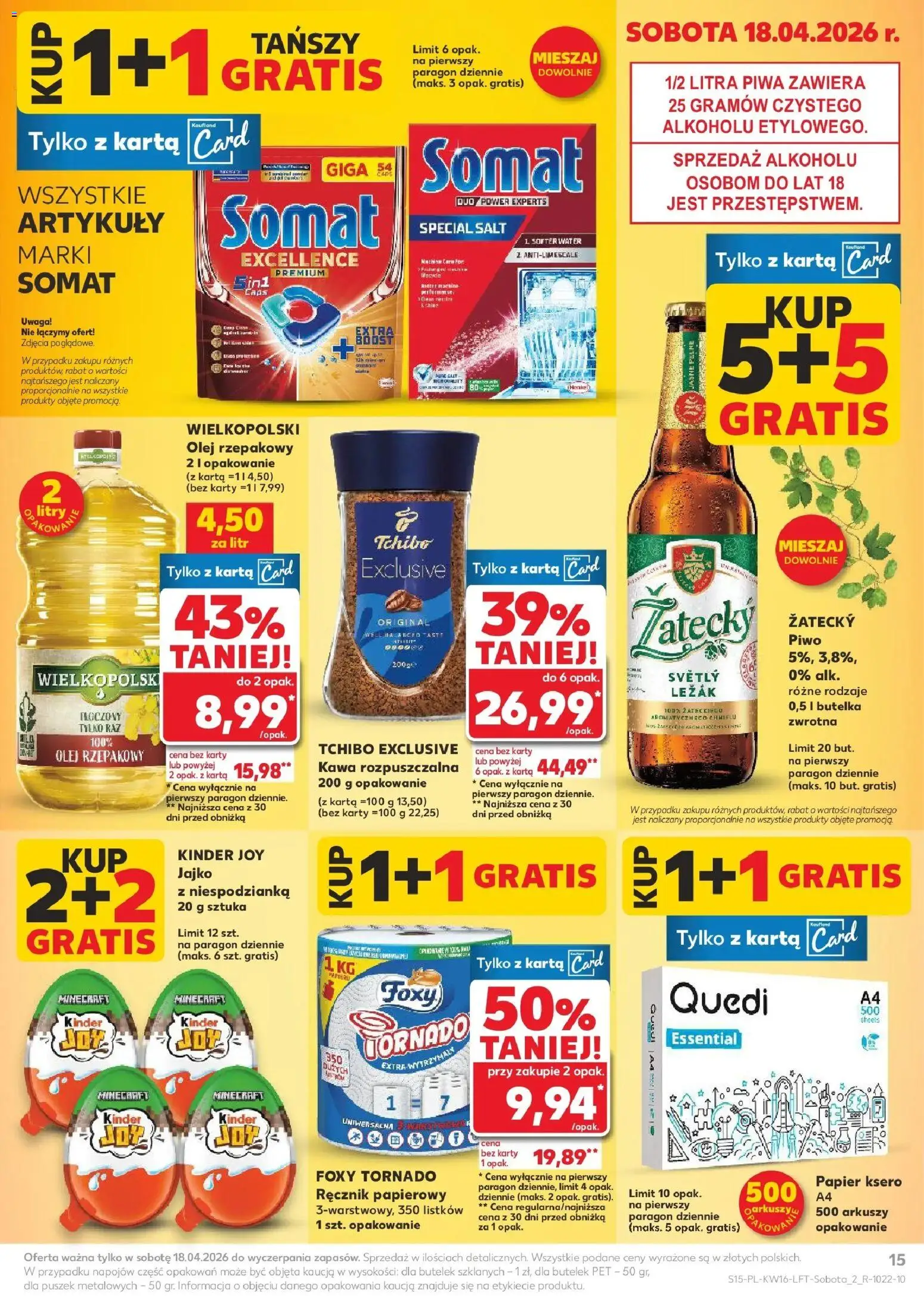 Kaufland gazetka od 16.04.2026 | Strona: 15 | Produkty: Tchibo, Leżak, Kawa, Ręcznik papierowy
