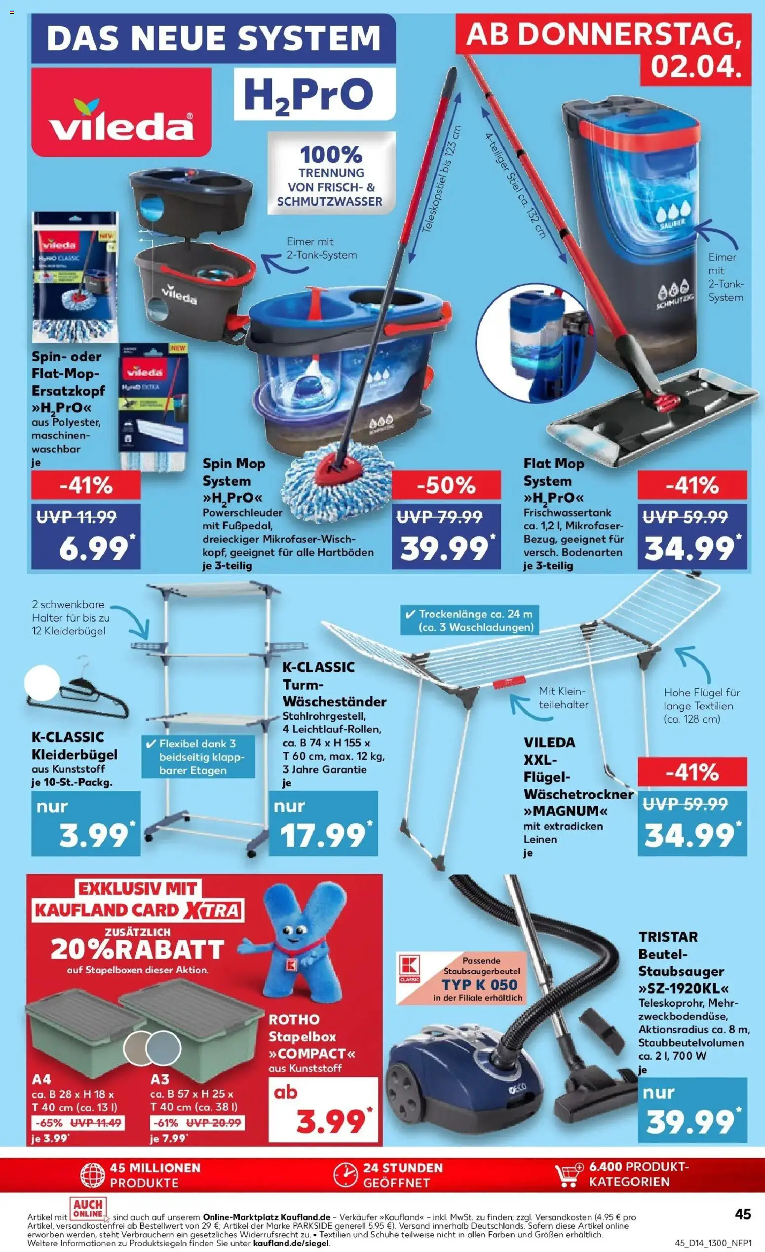Kaufland Prospekt Bergkamen	 – gültig ab 02.04.2026 | Seite: 45 | Produkte: Staubsauger, Box, Kleiderbügel, Waschestander