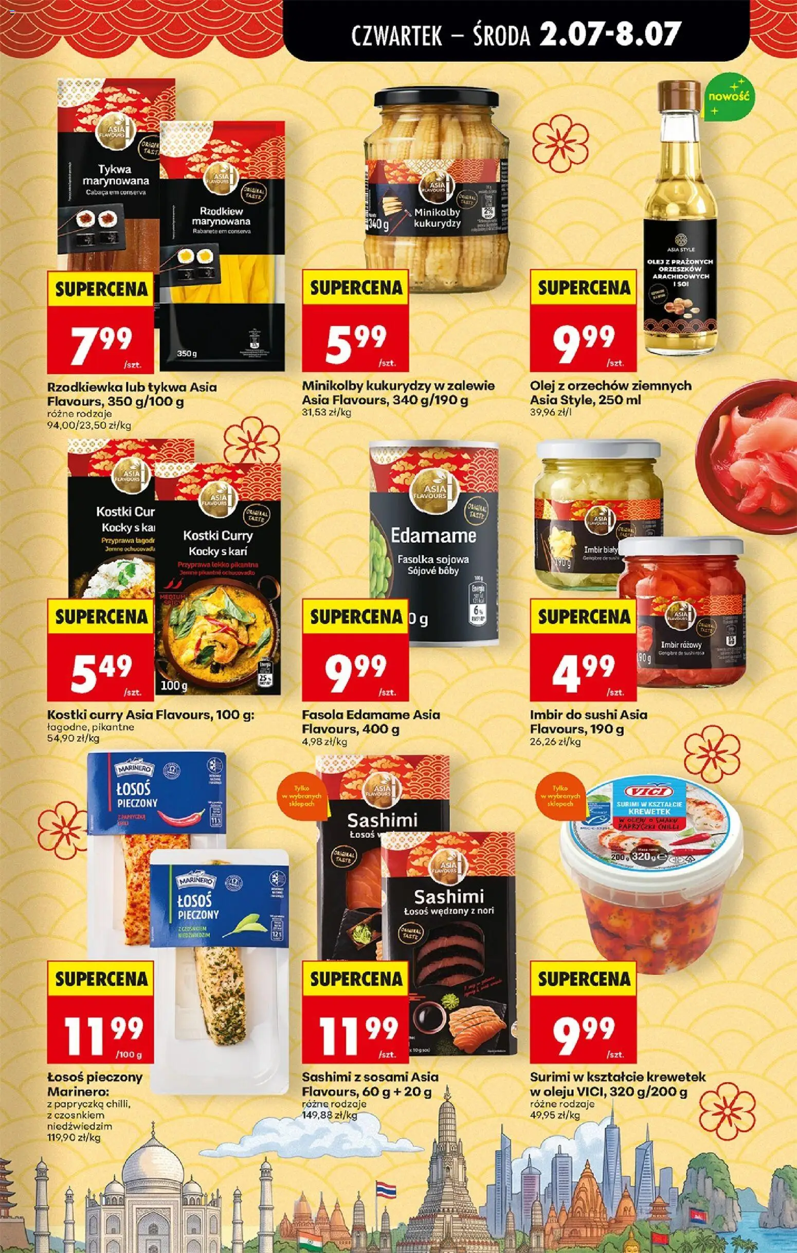 Biedronka gazetka od czwartku od 02.07.2026 | Strona: 41 | Produkty: Imbir, Curry, Łosoś wędzony, Surimi