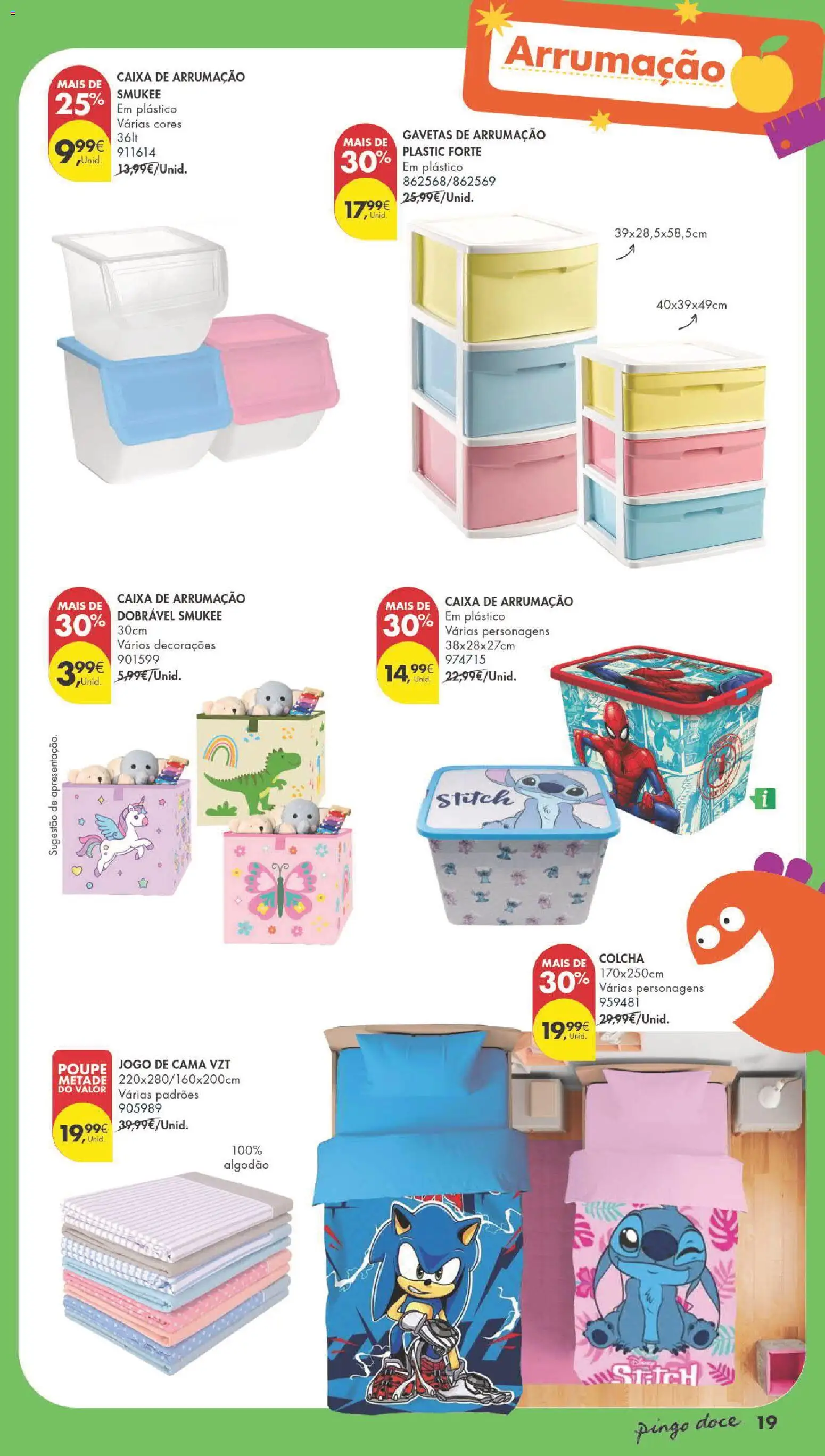Pingo Doce Regresso às Aulas 2026 Hipers │ válido de 04/08/2026 | Página: 19 | Produtos: Algodão, Cama, Caixa, Colcha