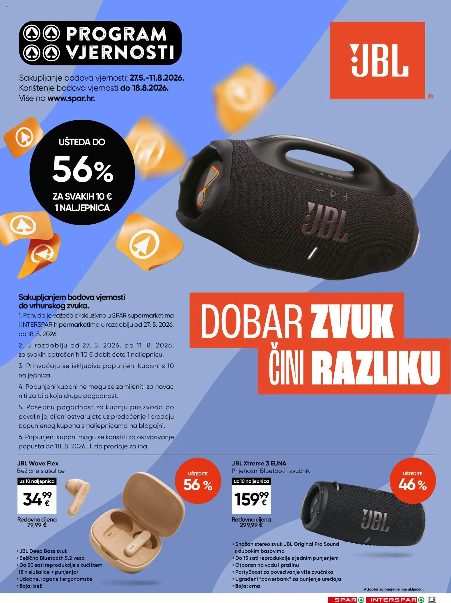 Spar katalog | vrijedi od 10.06.2026 | Stranica: 18 | Proizvodi: Slušalice, Adapter, Zvučnik