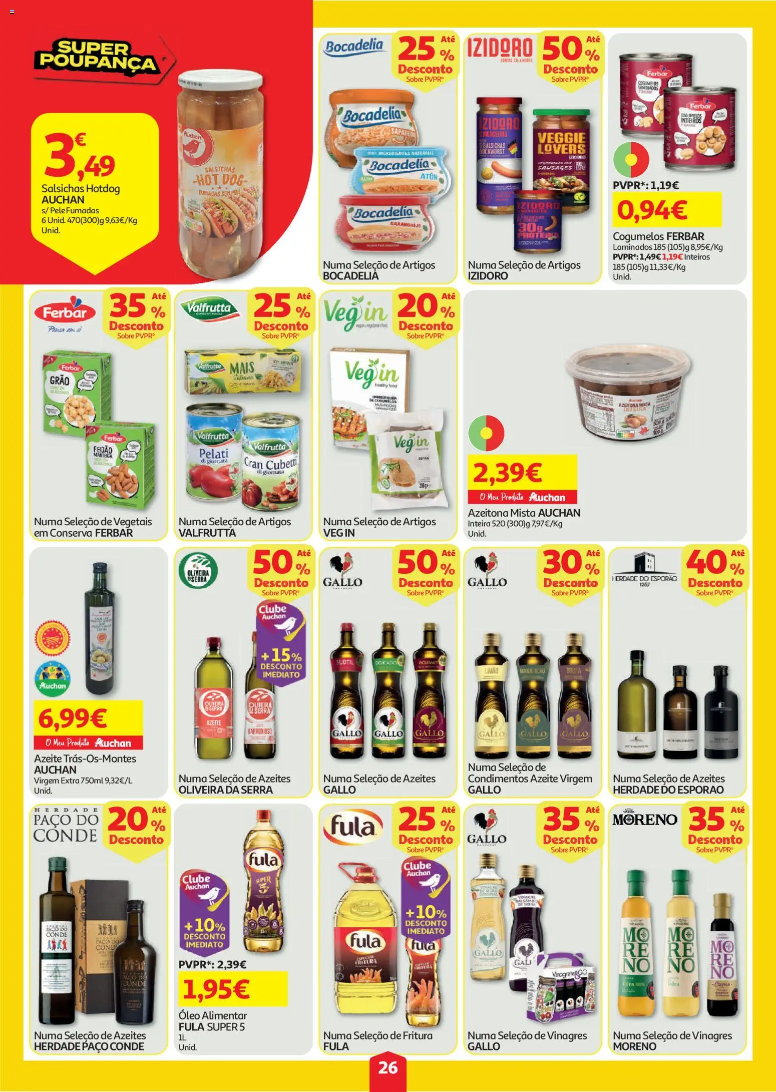 Auchan folheto │ válido de 30/07/2026 | Página: 26 | Produtos: Azeite, Manteiga, Óleo, Cogumelos