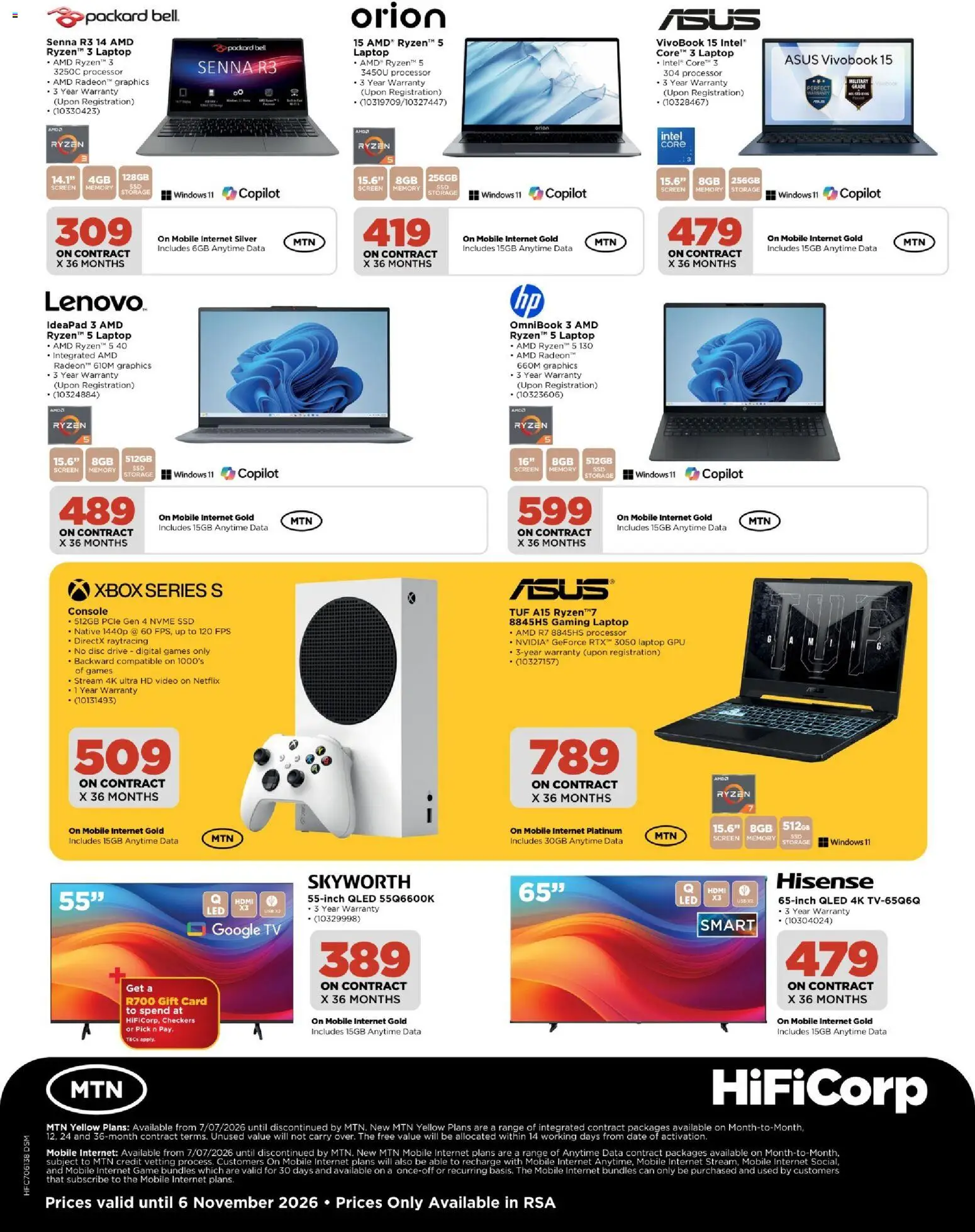 New HiFi Corp catalogue – valid from 30/09/2026 | Page: 4 | Products: Gift card, Xbox, Games, Laptop