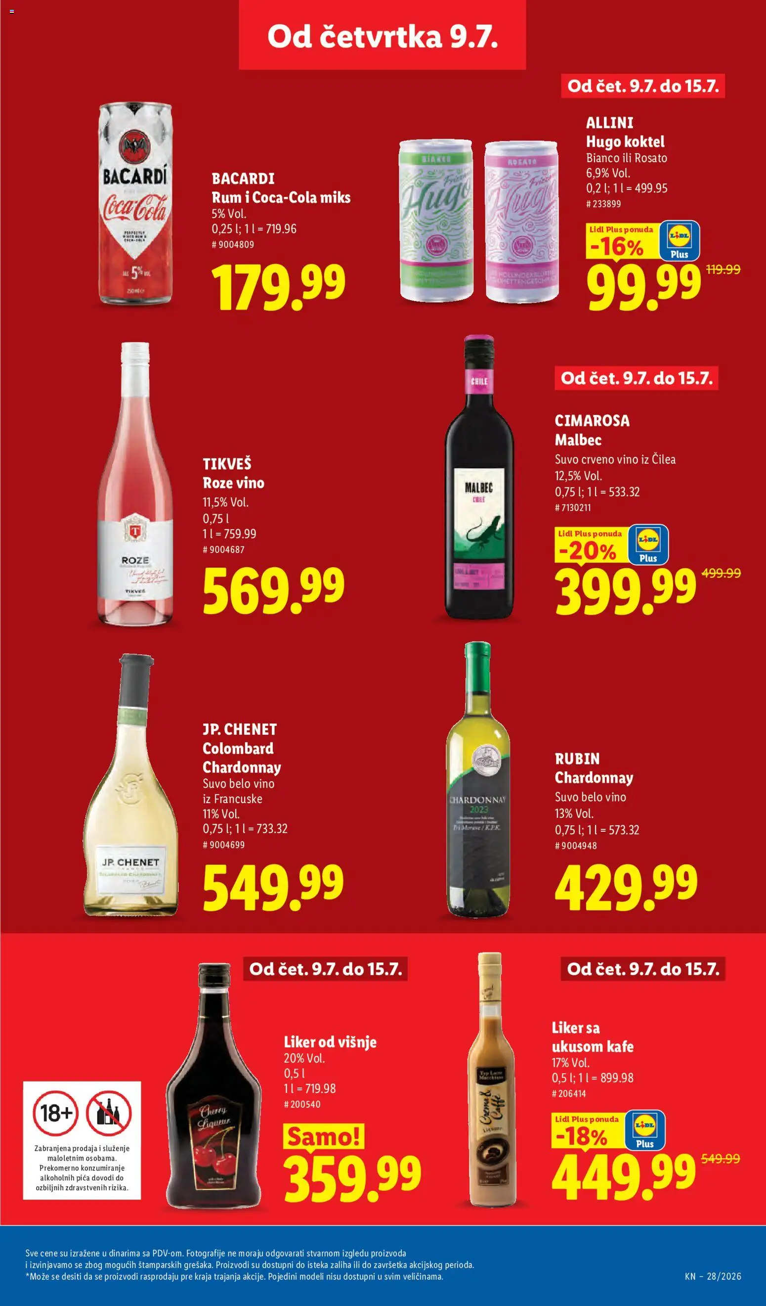 Lidl katalog - važi od 09.07.2026 | Strana: 35 | Proizvode: Liker, Chardonnay, Vino, Hugo