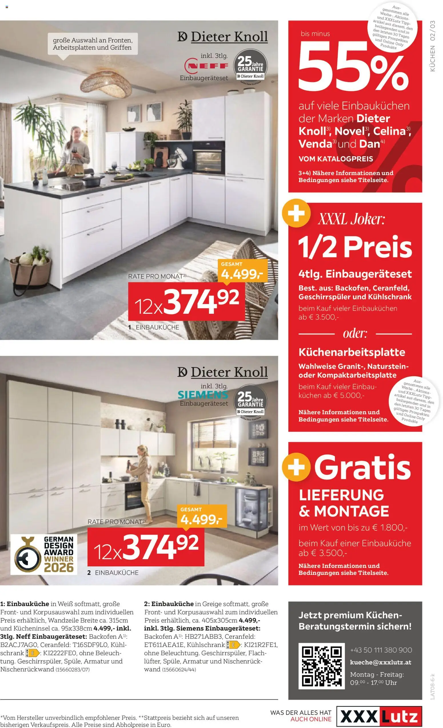XXXLutz - Küchen gültig ab 28.07.2026 | Seite: 3 | Produkte: Uhr, Kühlschrank, Geschirrspüler, Schrank