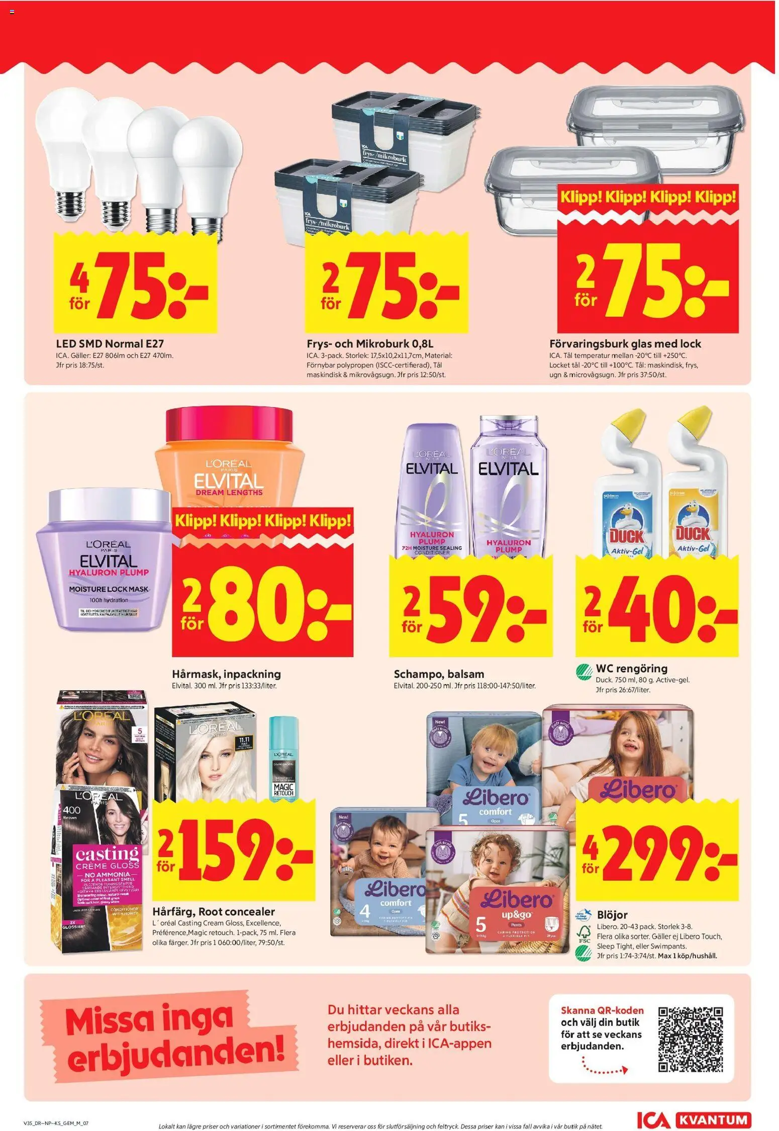 ICA Kvantum reklamblad aktuell från 24/08/2026 | Sida: 9 | Produkter: Balsam, Lock, Glas, Ugn