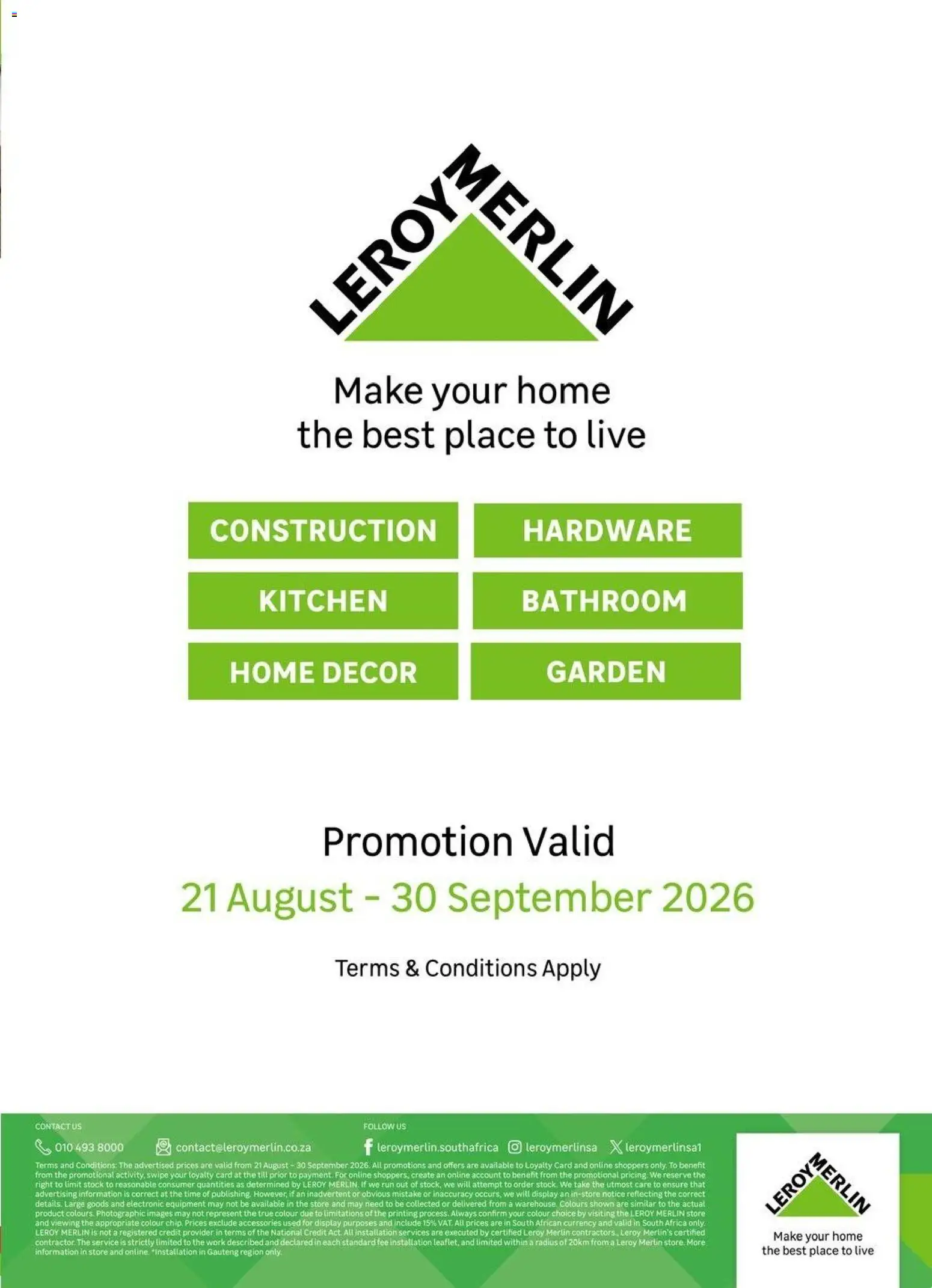 New Leroy Merlin catalogue – valid from 21/08/2026 | Page: 7 | Products: Stock