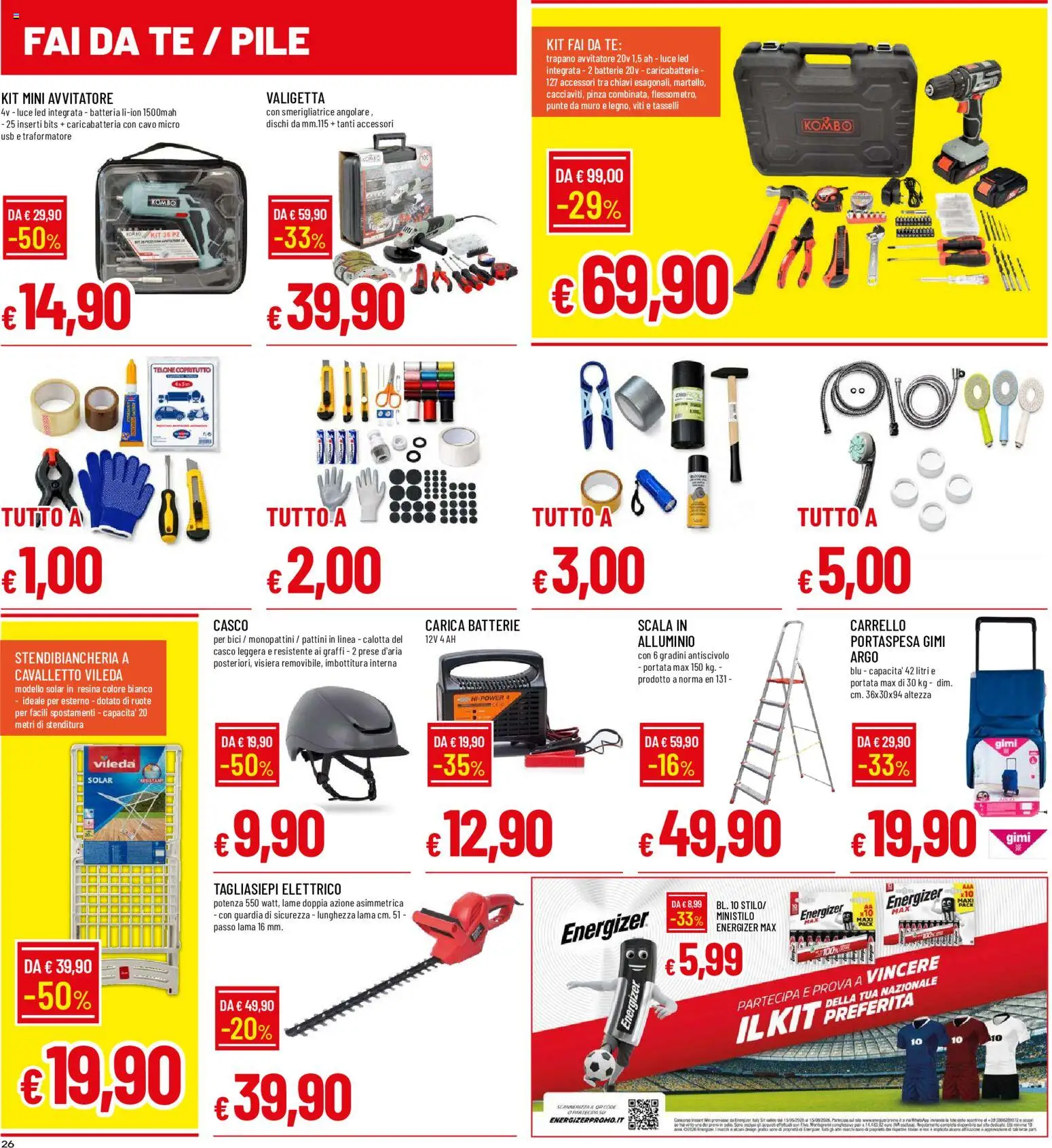Volantino Galassia del 25/06/2026 | Pagina: 26 | Prodotti: Stendibiancheria, Scala, USB, Smerigliatrice