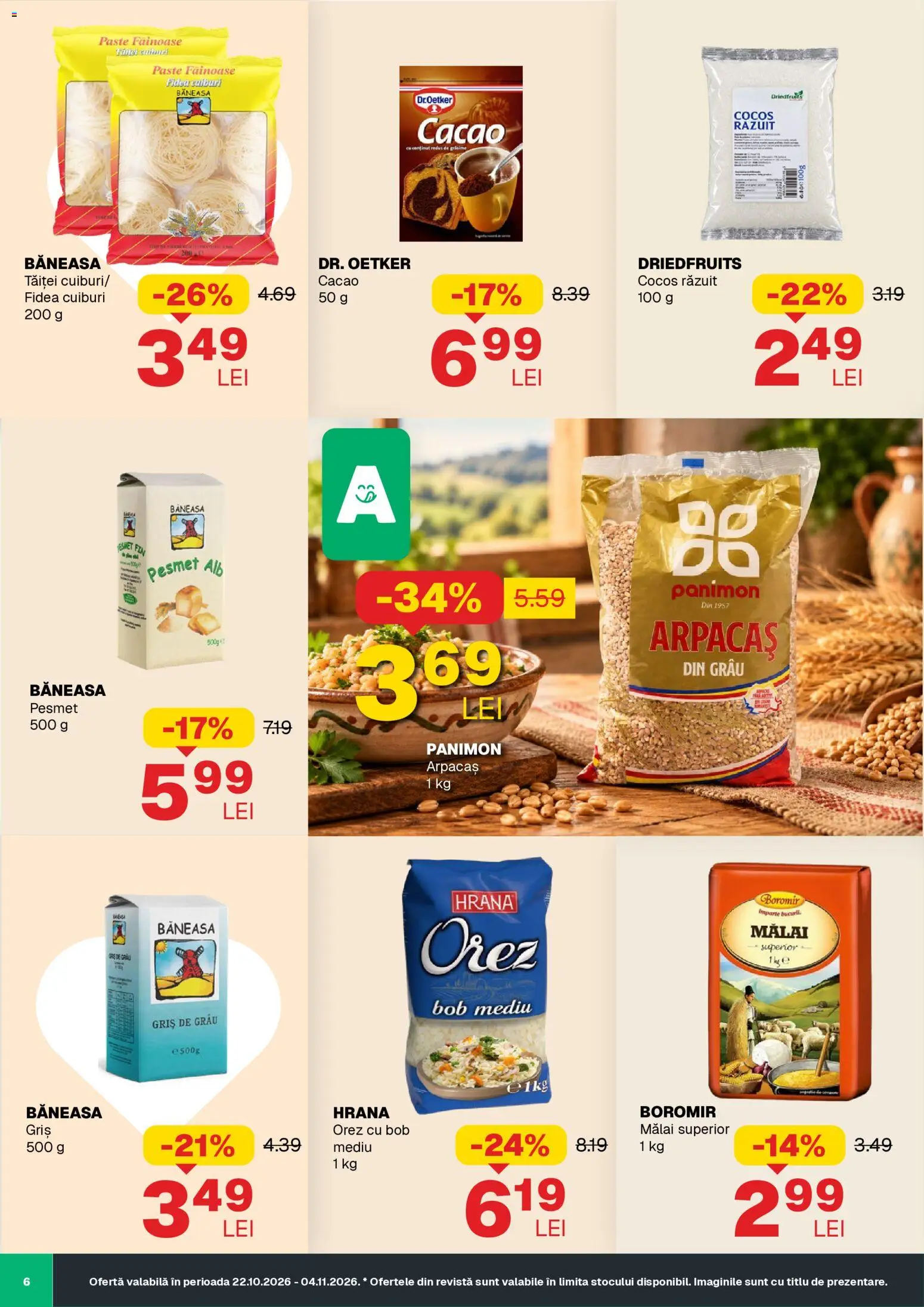 Noul catalog Annabella – valabil de la 22.10.2026 | Pagină: 6 | Produse: Orez, Mălai, Paste, Cacao