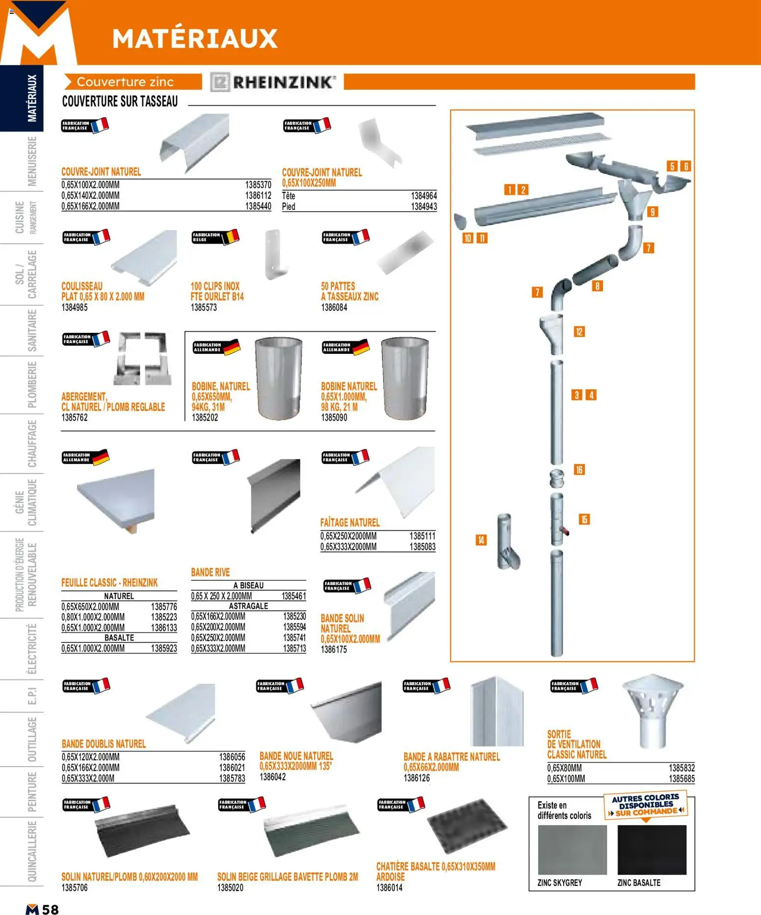{H1} | Page: 58 | Produits: Couverture, Bavette