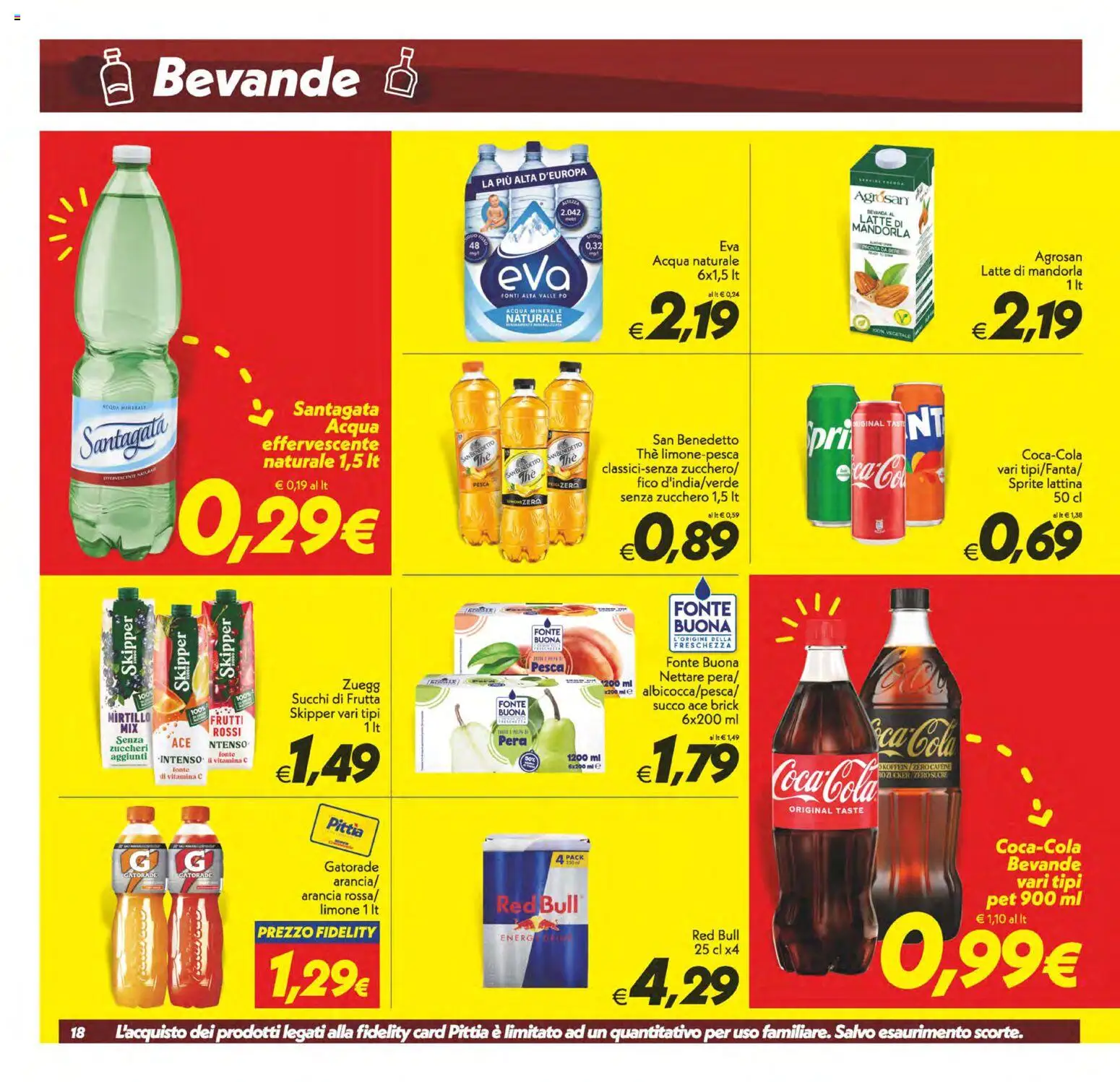 Volantino SuperConveniente del 11/09/2026 | Pagina: 18 | Prodotti: Succo, Latte, The, Acqua naturale