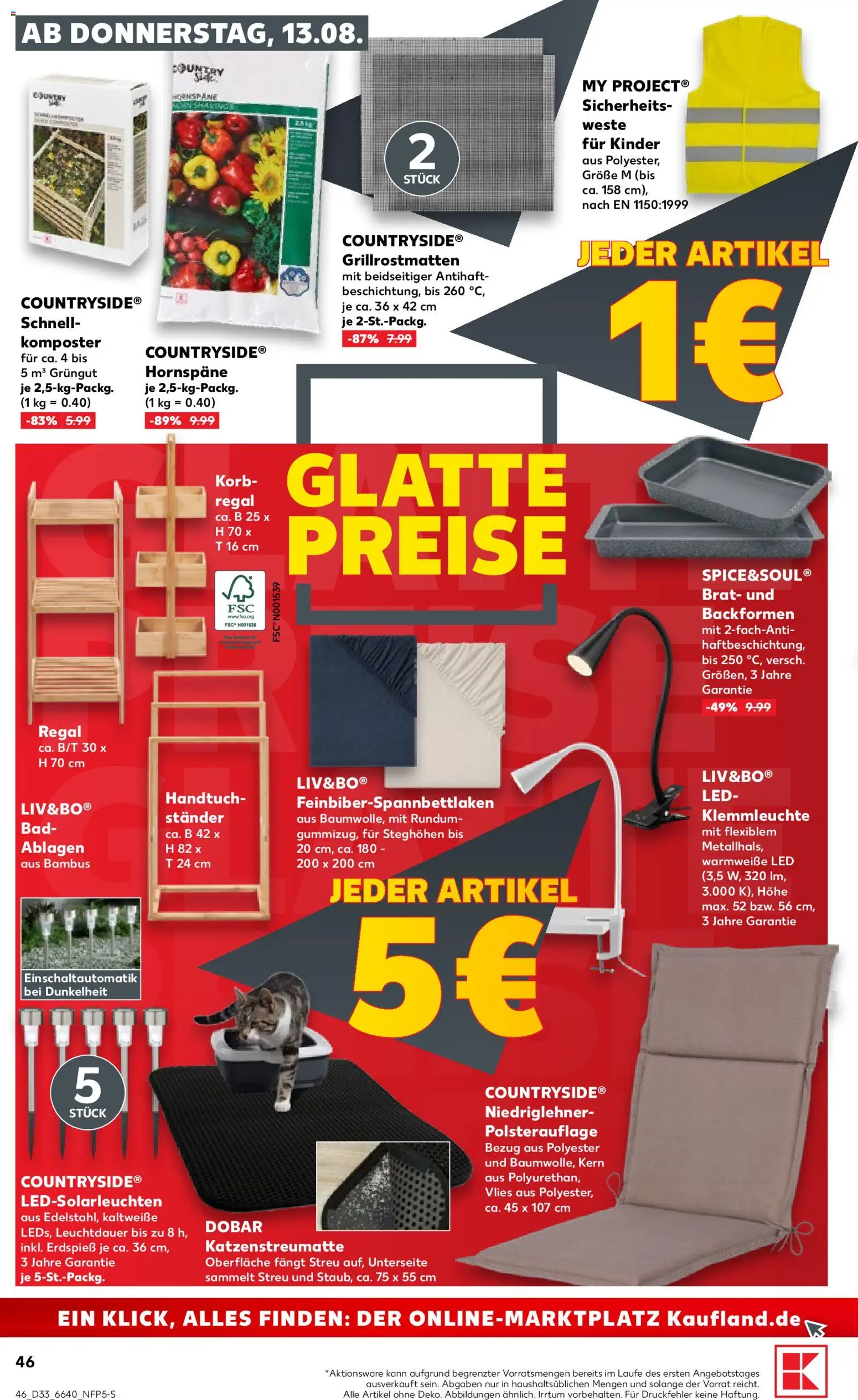 Kaufland Německo leták - Speyer od 13.08.2026 | Strana: 46 | Produkty: Kompostér, Regál, Kinder, LED