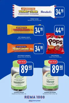 Forhåndsvisning av Rema 1000 kundeavis gyldig fra 13/09/2026 | Side: 26 | Produkter: Melatonin, 1, Solhatt, Protein bar