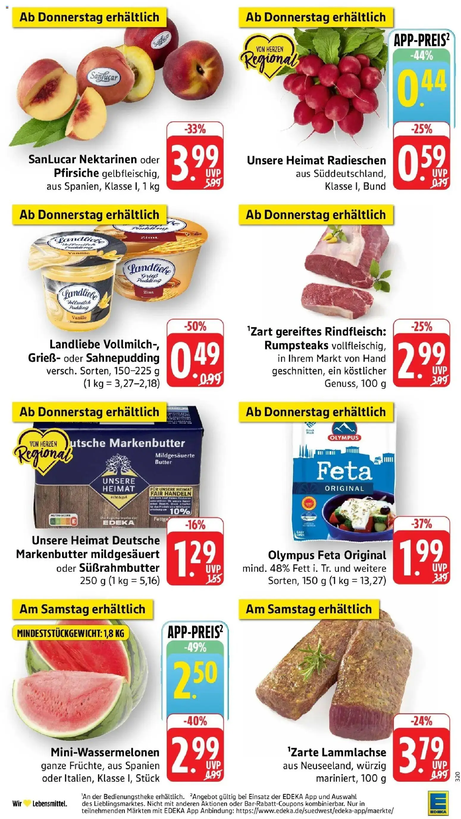 Edeka Prospekt Trier – gültig ab 08.06.2026 | Seite: 47 | Produkte: Feta, Milch, Butter, Nektarinen