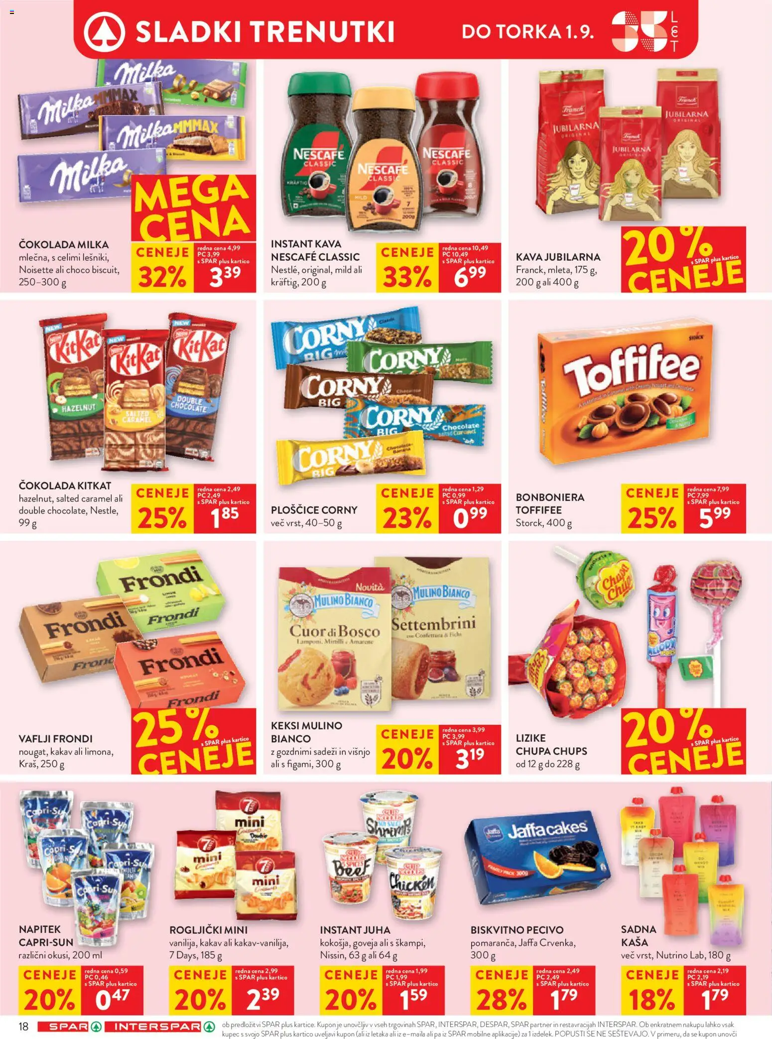 Novi Spar katalog ponudbe – veljaven od 26.08.2026 | Stran: 24 | Izdelki: Juha, Vaflji, Instant kava, Cokolada
