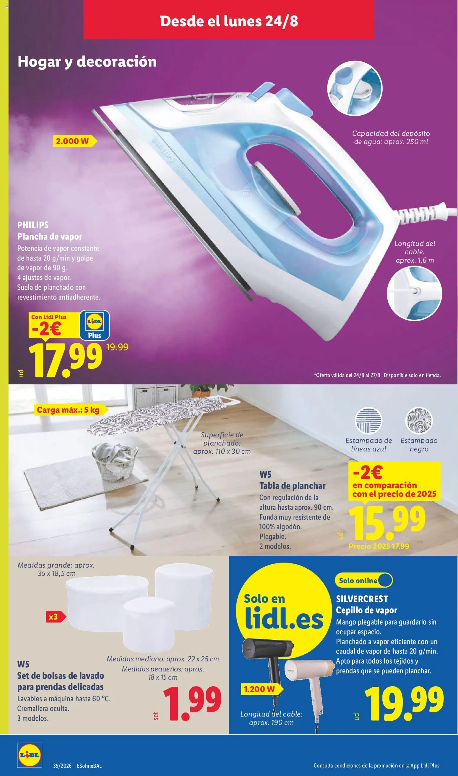 Lidl folleto de bazar │ válido desde el 24/08/2026 | Página: 12 | Productos: Cepillo, Cable, Decoración, Agua