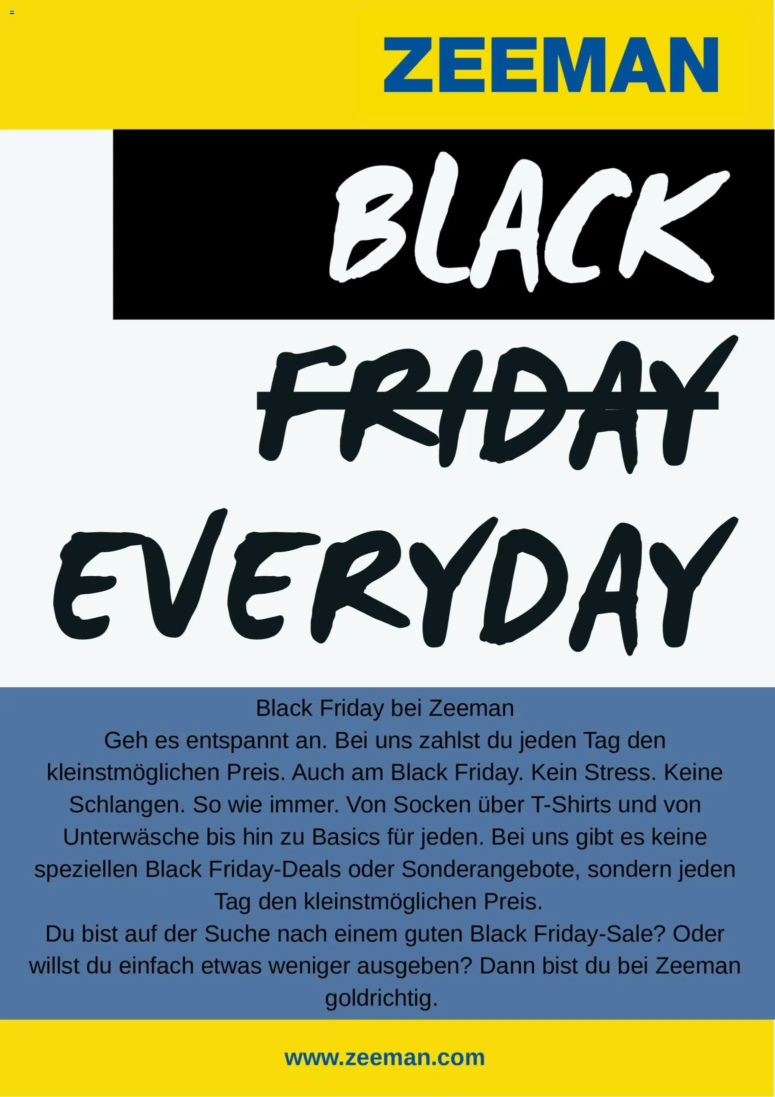 Zeeman Black Friday Ankündigung – gültig ab 16.10.2026 | Seite: 1 | Produkte: Unterwäsche, Socken